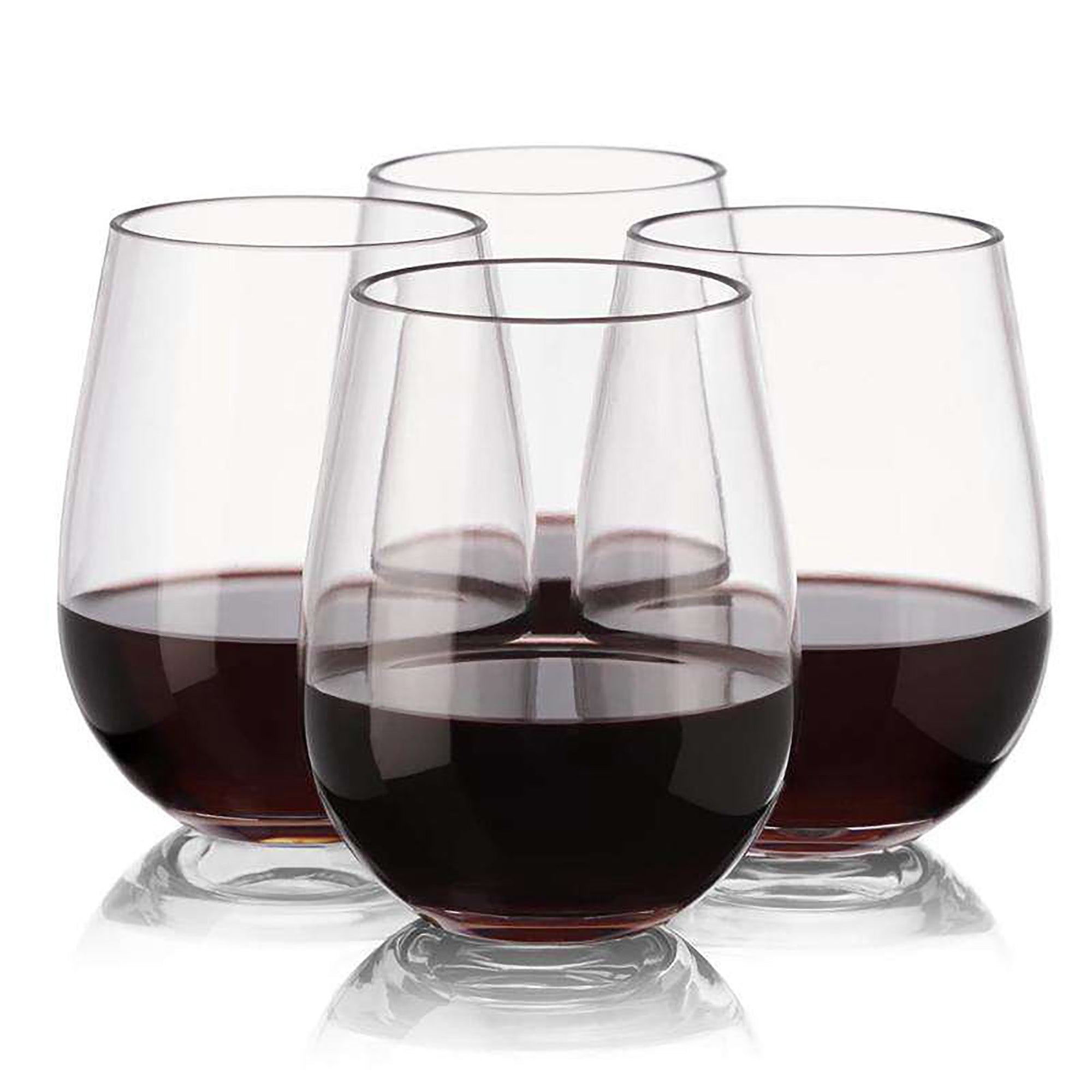 Clear Elegant Stemless Disposable Plastic Wine Glasses (16 oz. )