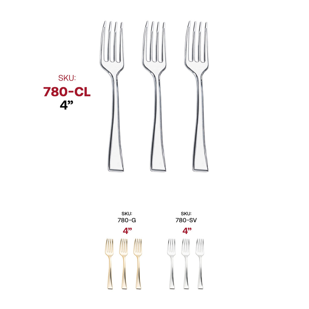 Clear Mini Plastic Disposable Tasting Forks
