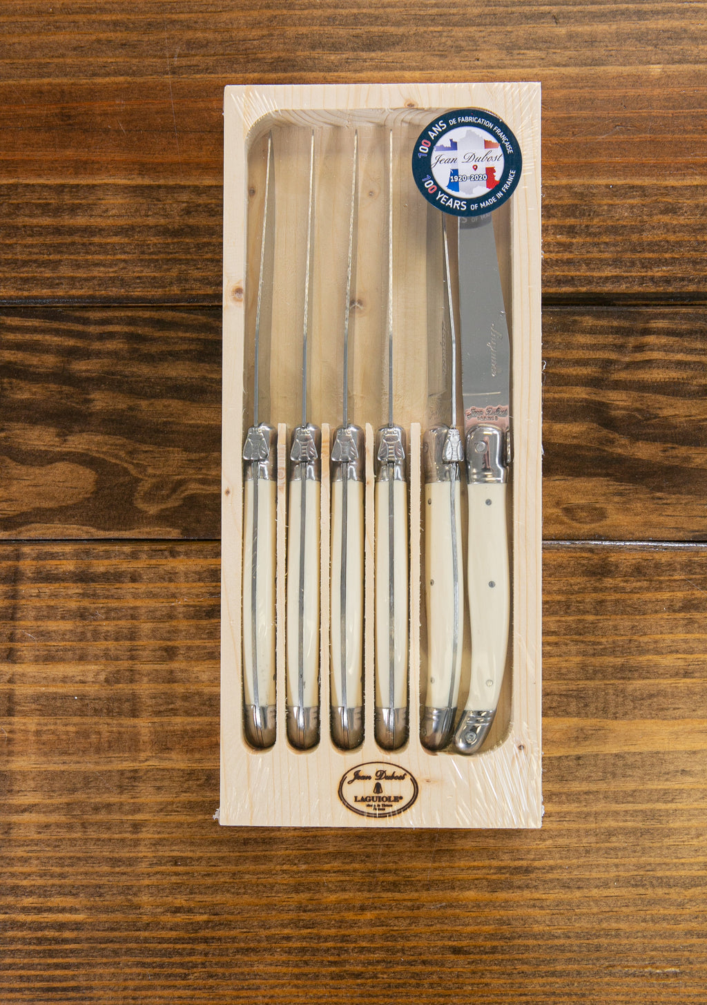 Laguiole Steak Knives (Set of 6) in Wood Tray