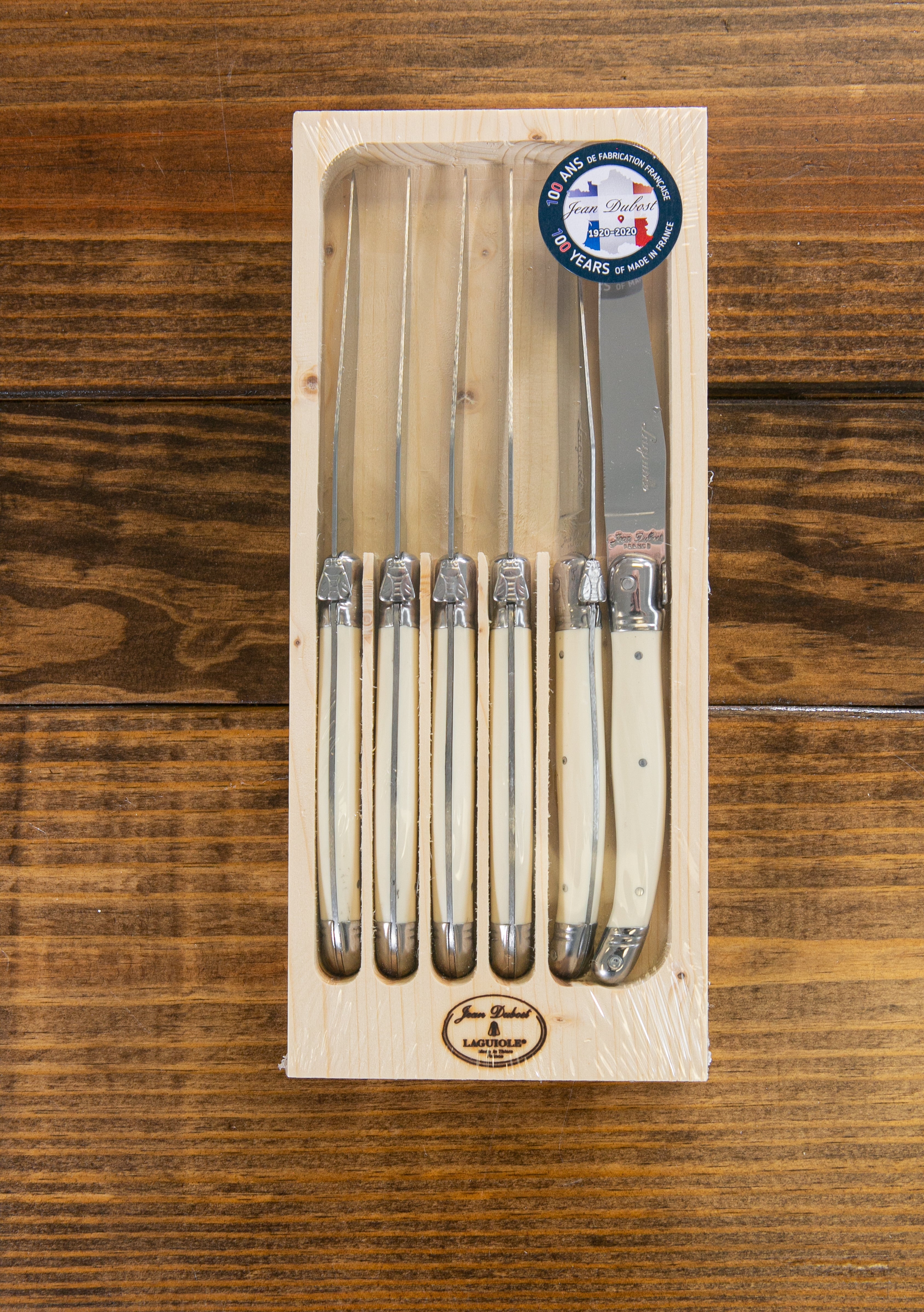 Laguiole Steak Knives (Set of 6) in Wood Tray