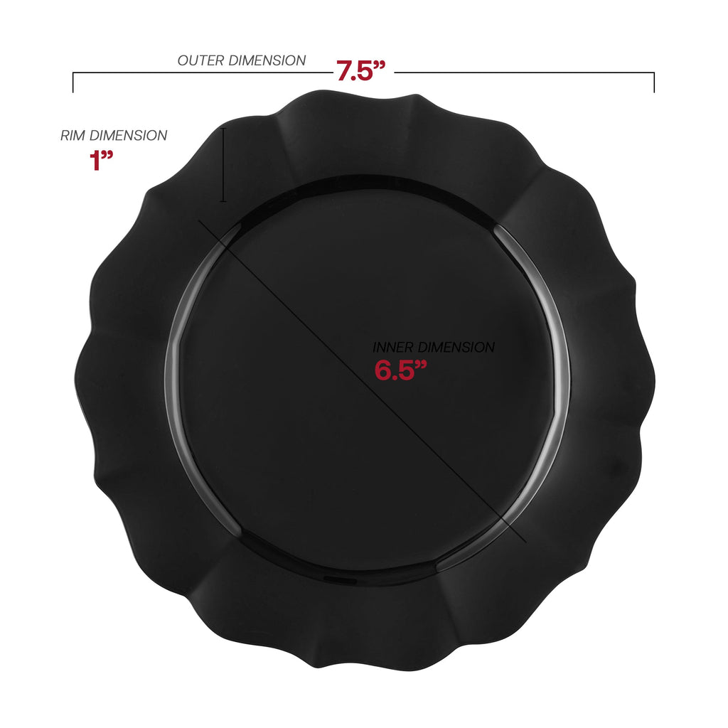 Black Round Lotus Plastic Dinnerware Value Set
