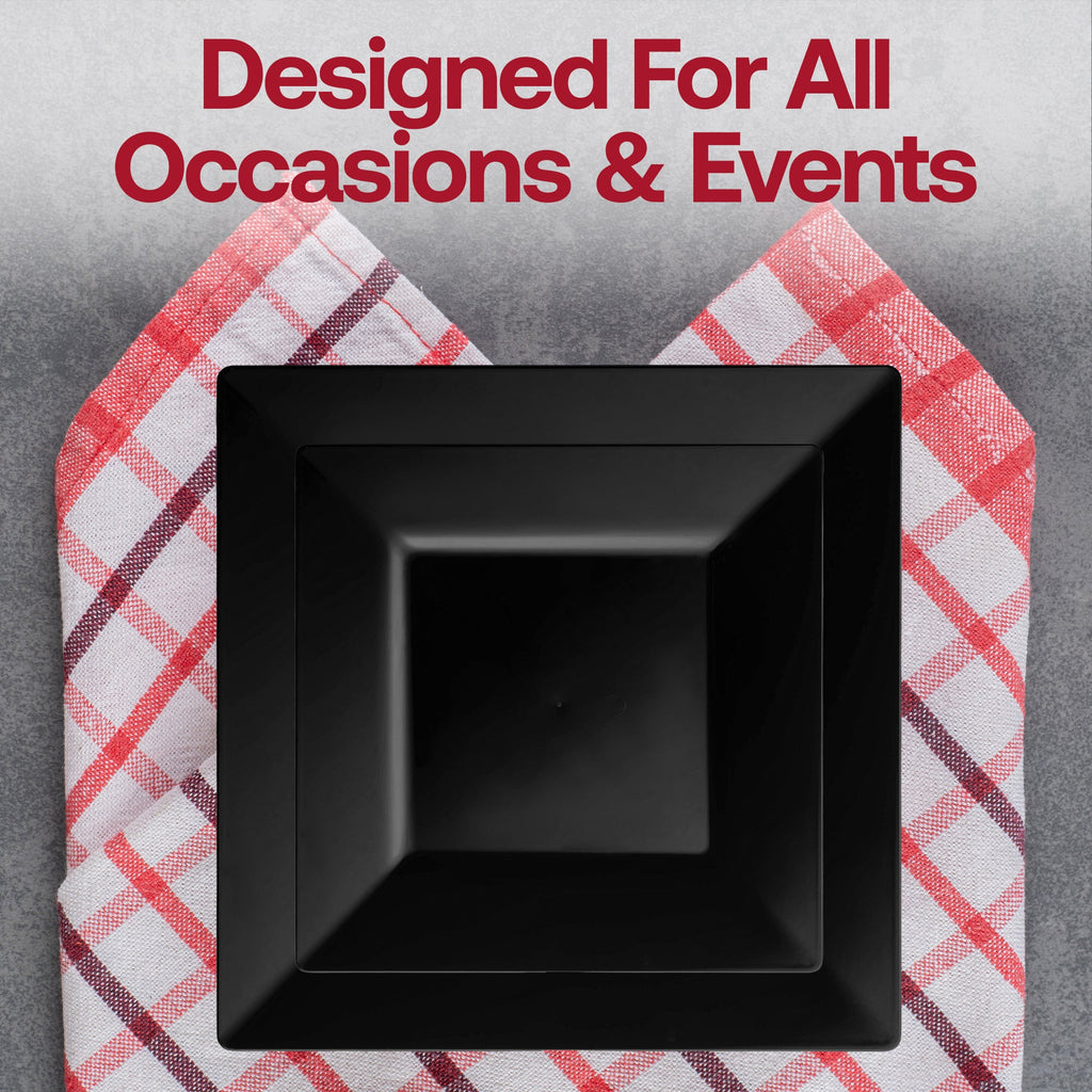 Black Square Plastic Wedding Value Set