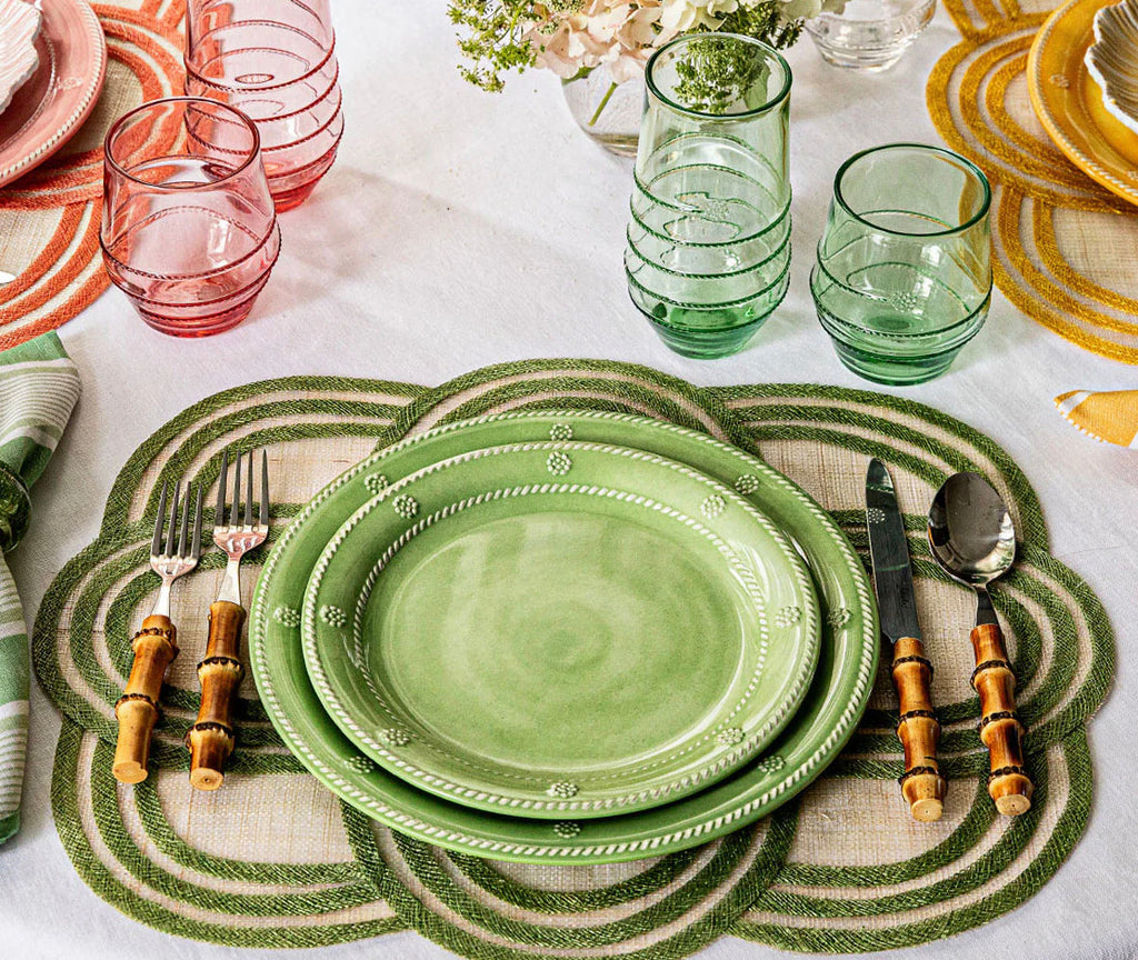 Juliska Melamine Berry & Thread 11" Dinner Plate Set/4 - Ocean or Seagrass