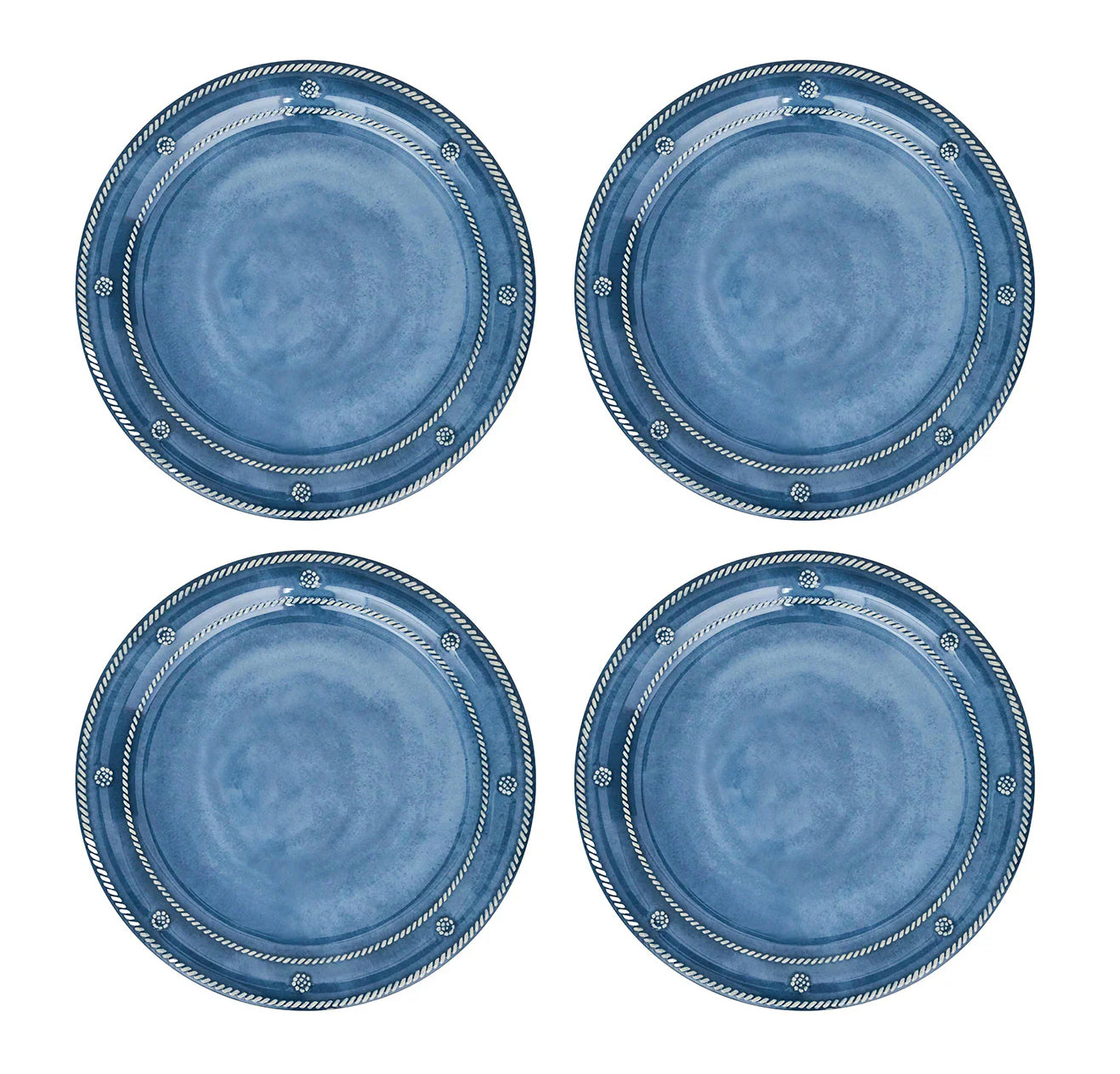Juliska Melamine Berry & Thread 11" Dinner Plate Set/4 - Ocean or Seagrass