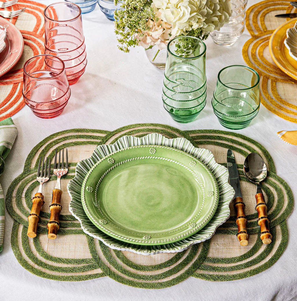 Juliska Melamine Berry & Thread 9" Dessert/Salad Plate Set of 4 - Ocean or Seagrass