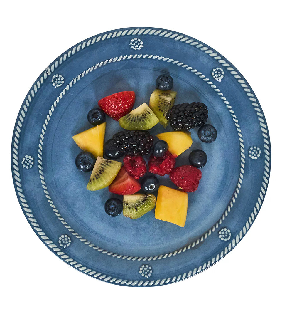 Juliska Melamine Berry & Thread 9" Dessert/Salad Plate Set of 4 - Ocean or Seagrass
