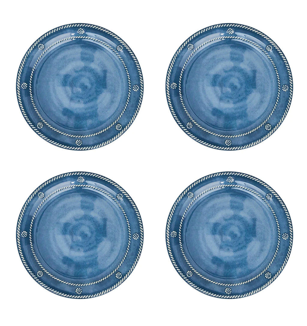 Juliska Melamine Berry & Thread 9" Dessert/Salad Plate Set of 4 - Ocean or Seagrass