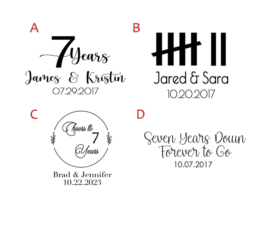 7 Year Anniversary Gift Set with Custom Engraved Copper Mugs