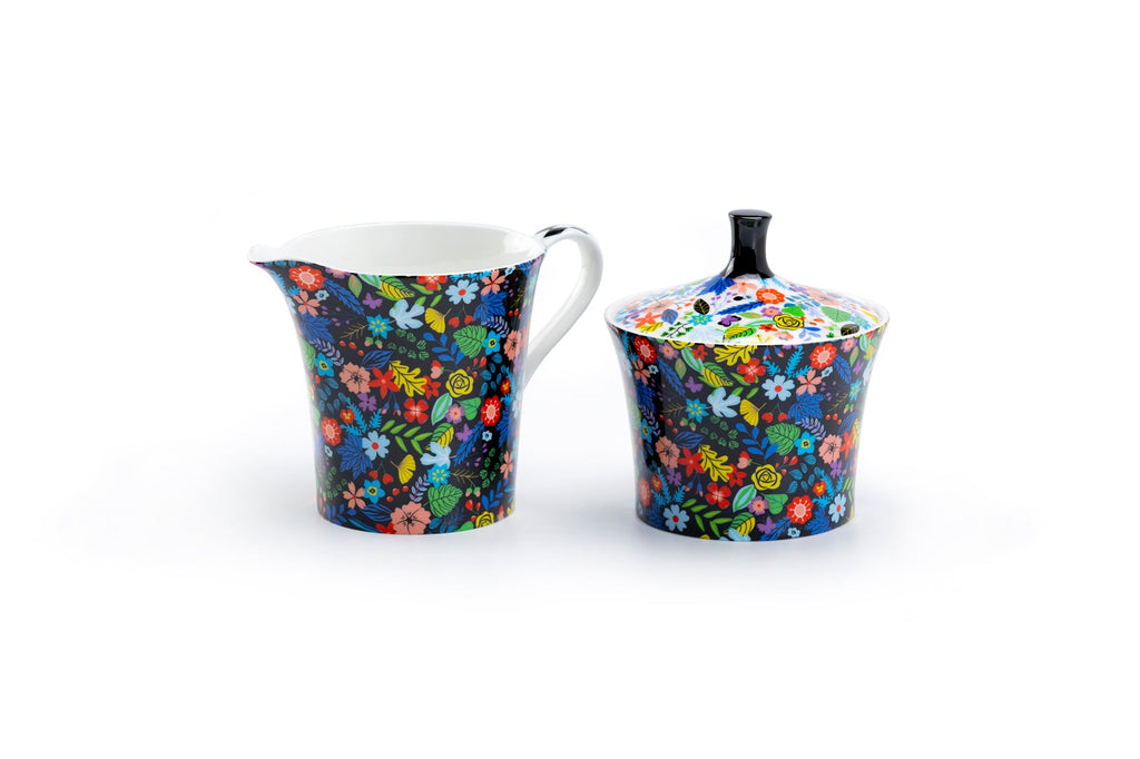 Mad Hatter Bone China Sugar & Creamer Set