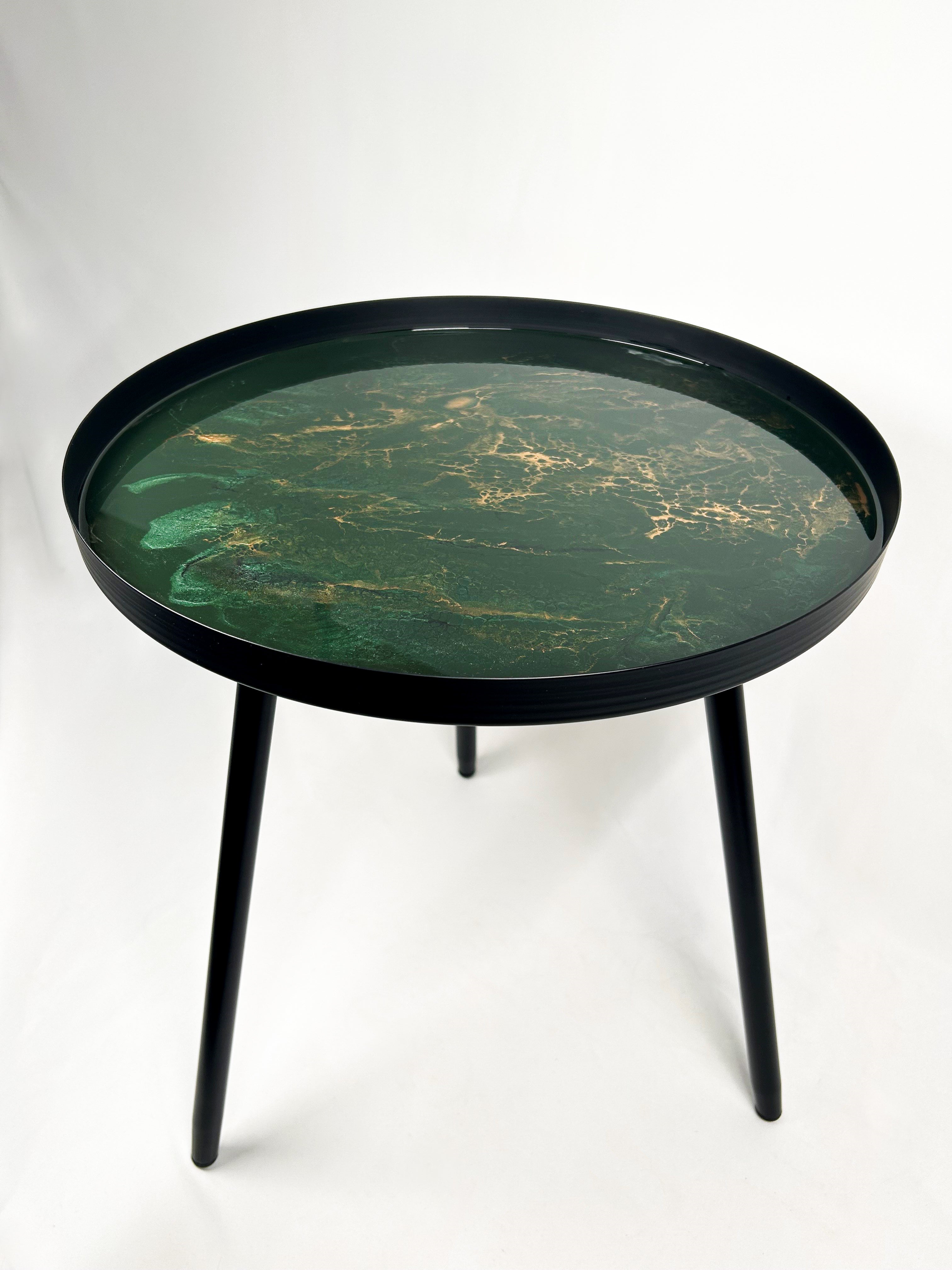 Resin Accented Side Table