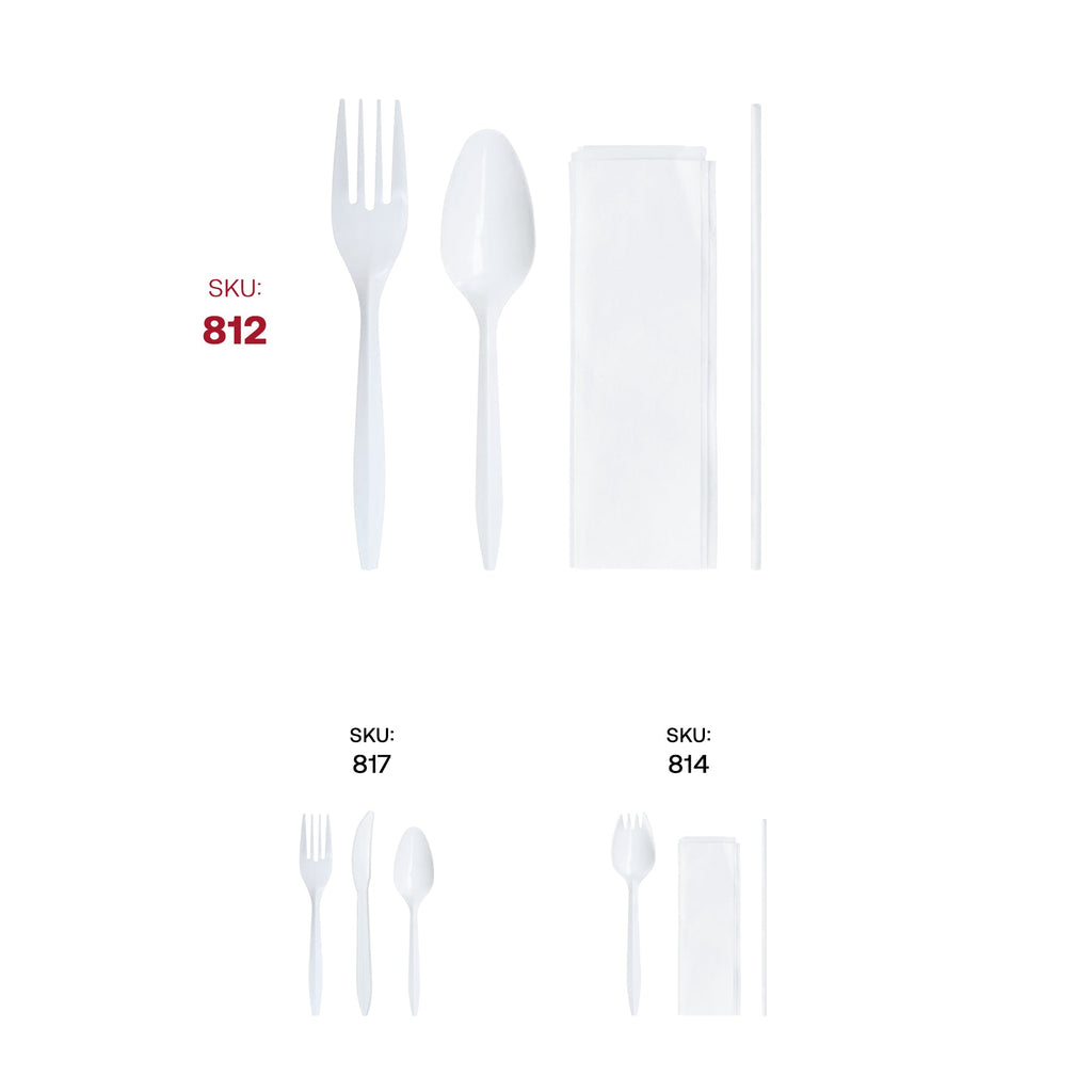 MW Cutlery Kit - Fork, Teaspoon, Milk Straw and Napkin