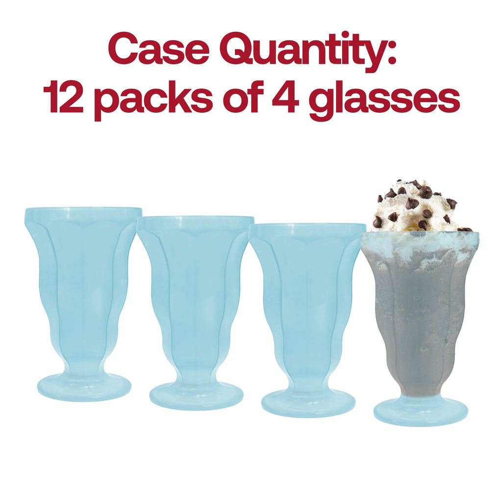 Transparent Blue Milkshake Plastic Cups (15 oz )