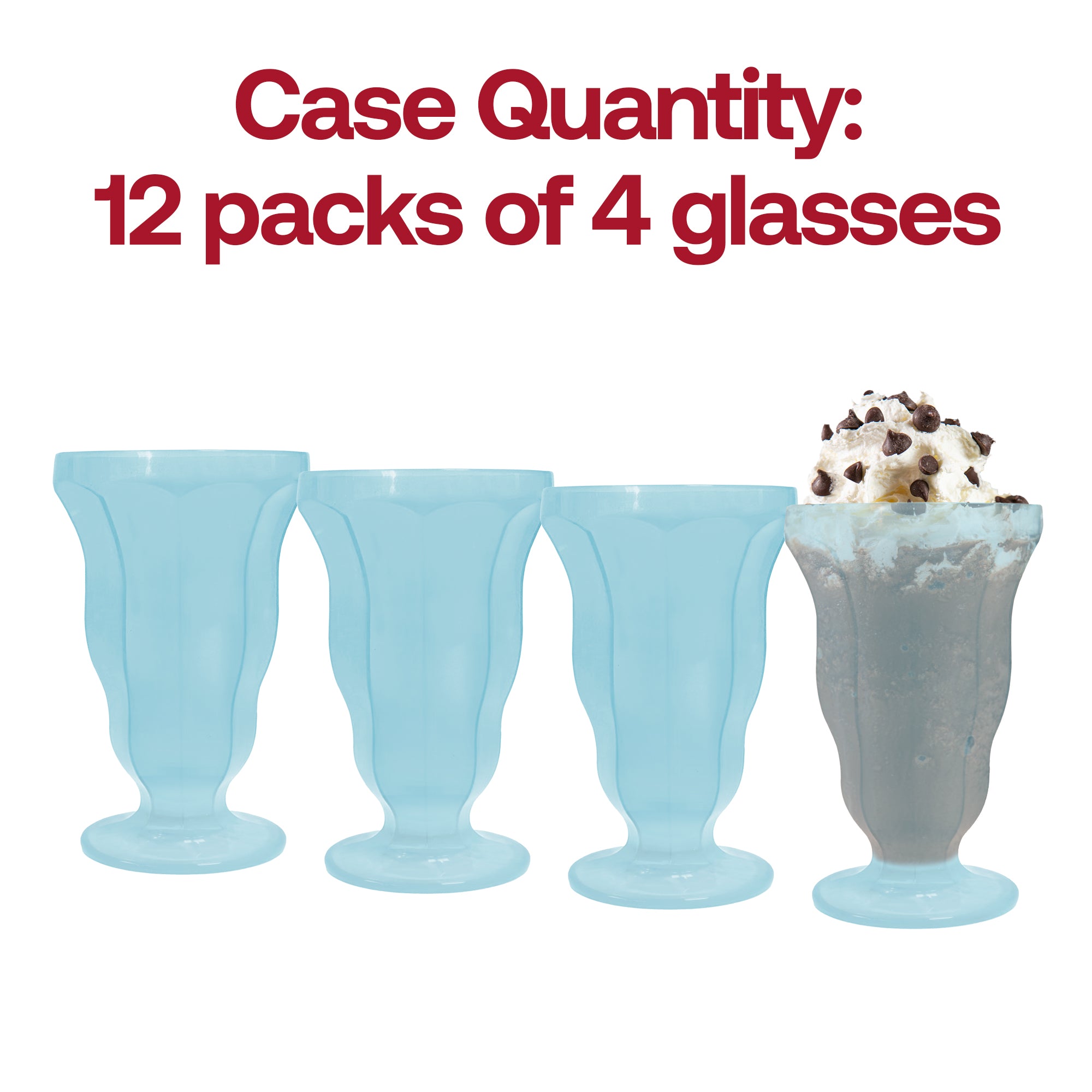Transparent Blue Milkshake Plastic Cups (15 oz )