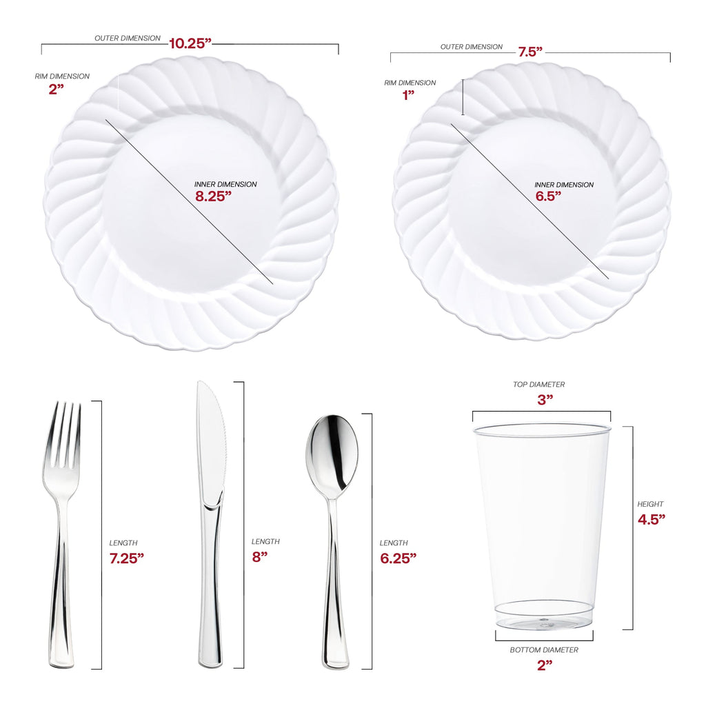 White Flair Plastic Wedding Value Set