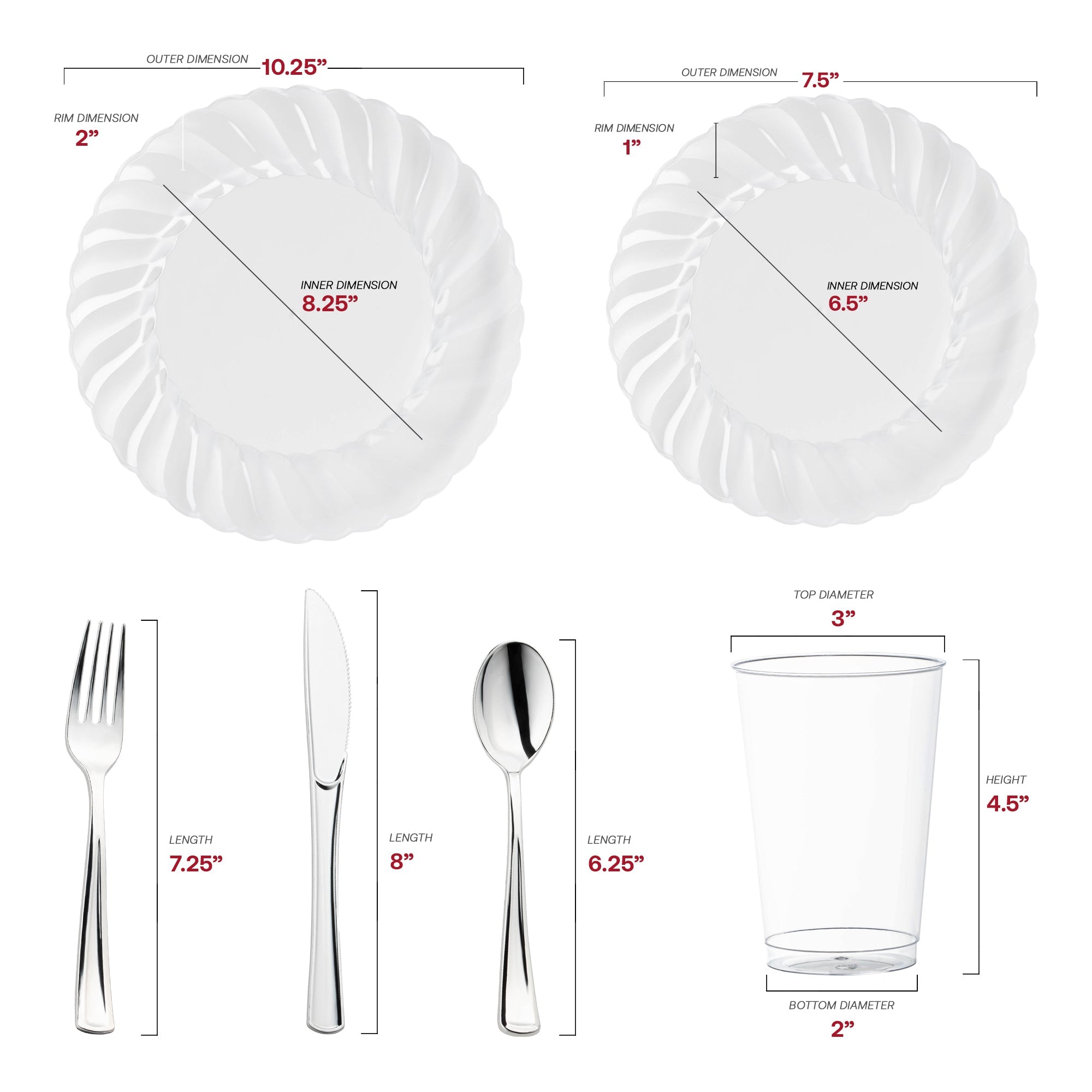 Clear Flair Plastic Wedding Value Set