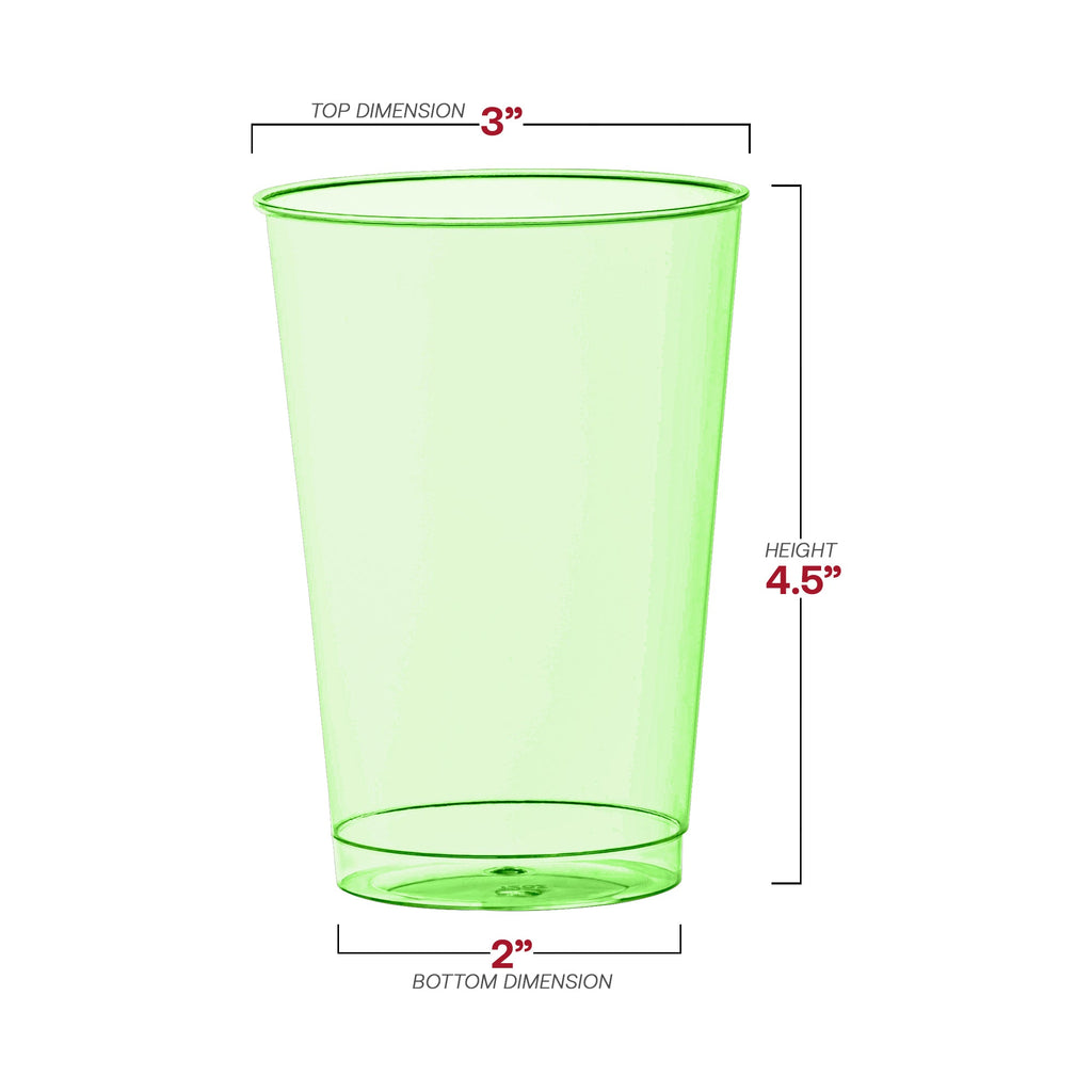 Clear Green Disposable Plastic Party Cups (12 oz. )