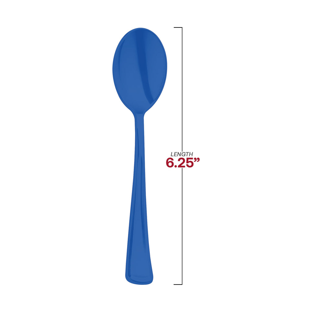 Blue Disposable Plastic Party Spoons