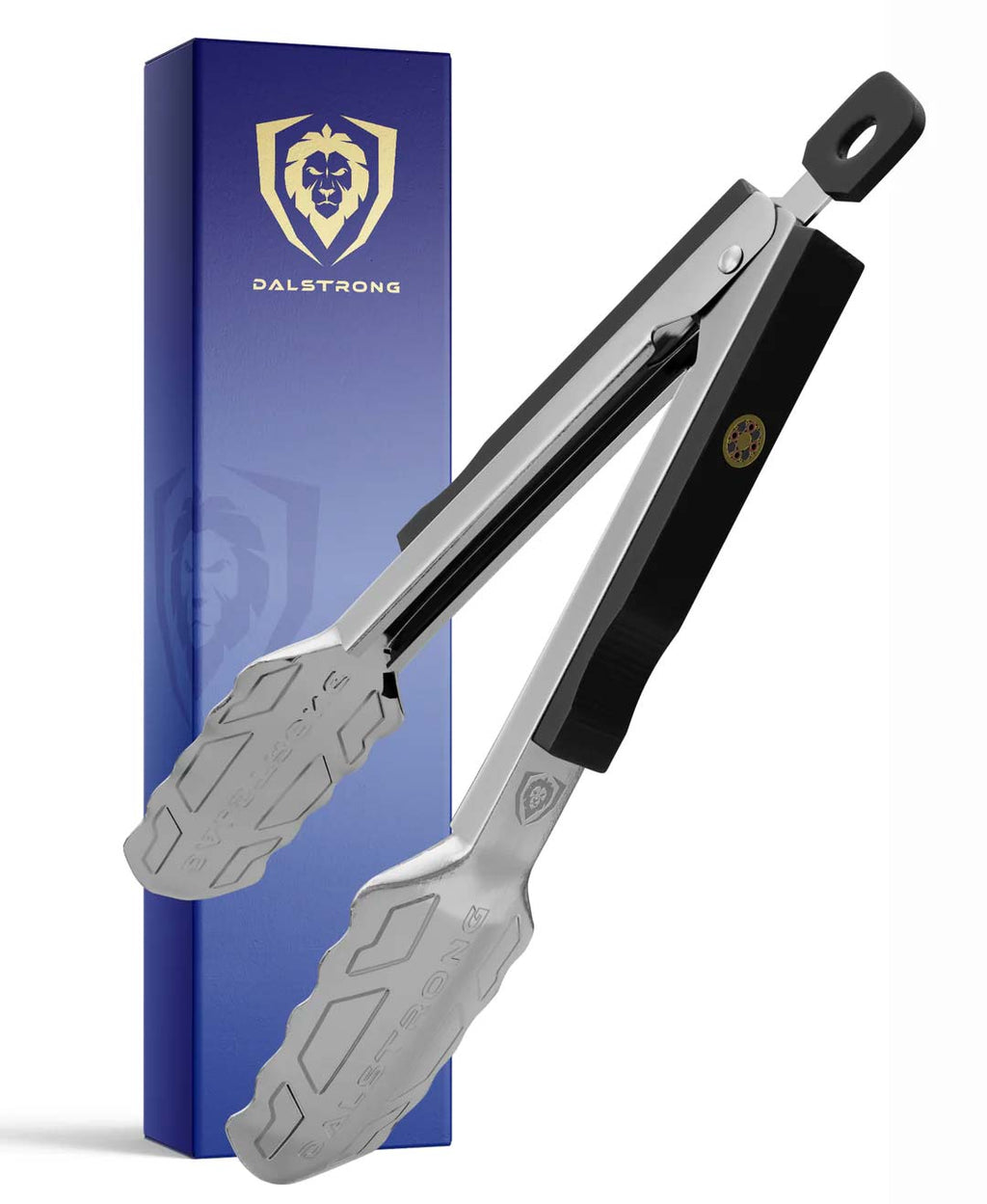 Food Tongs 9" | Stainless Steel Arms & Scalloped Tips | Dalstrong ©