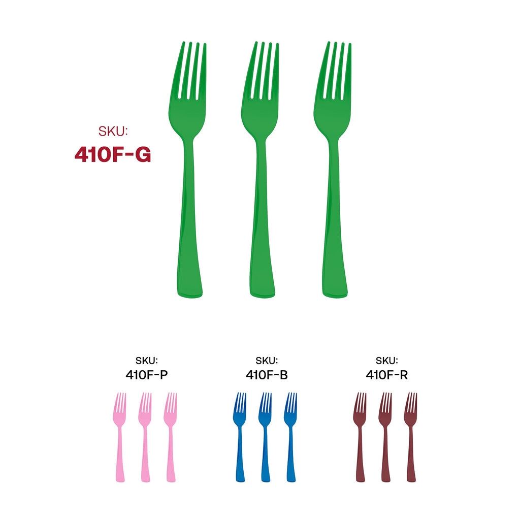 Green Disposable Plastic Party Forks
