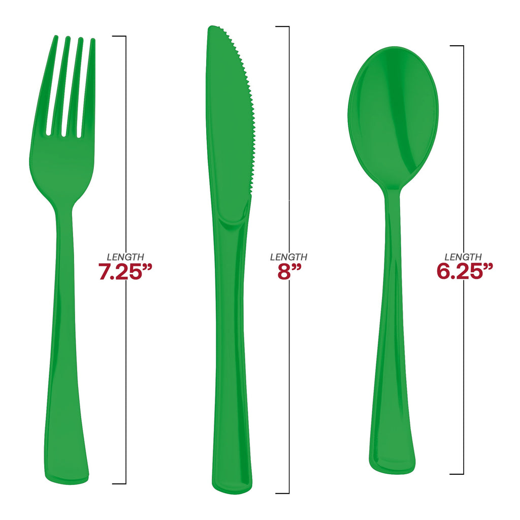 Green Disposable Plastic Party Cutlery Set
