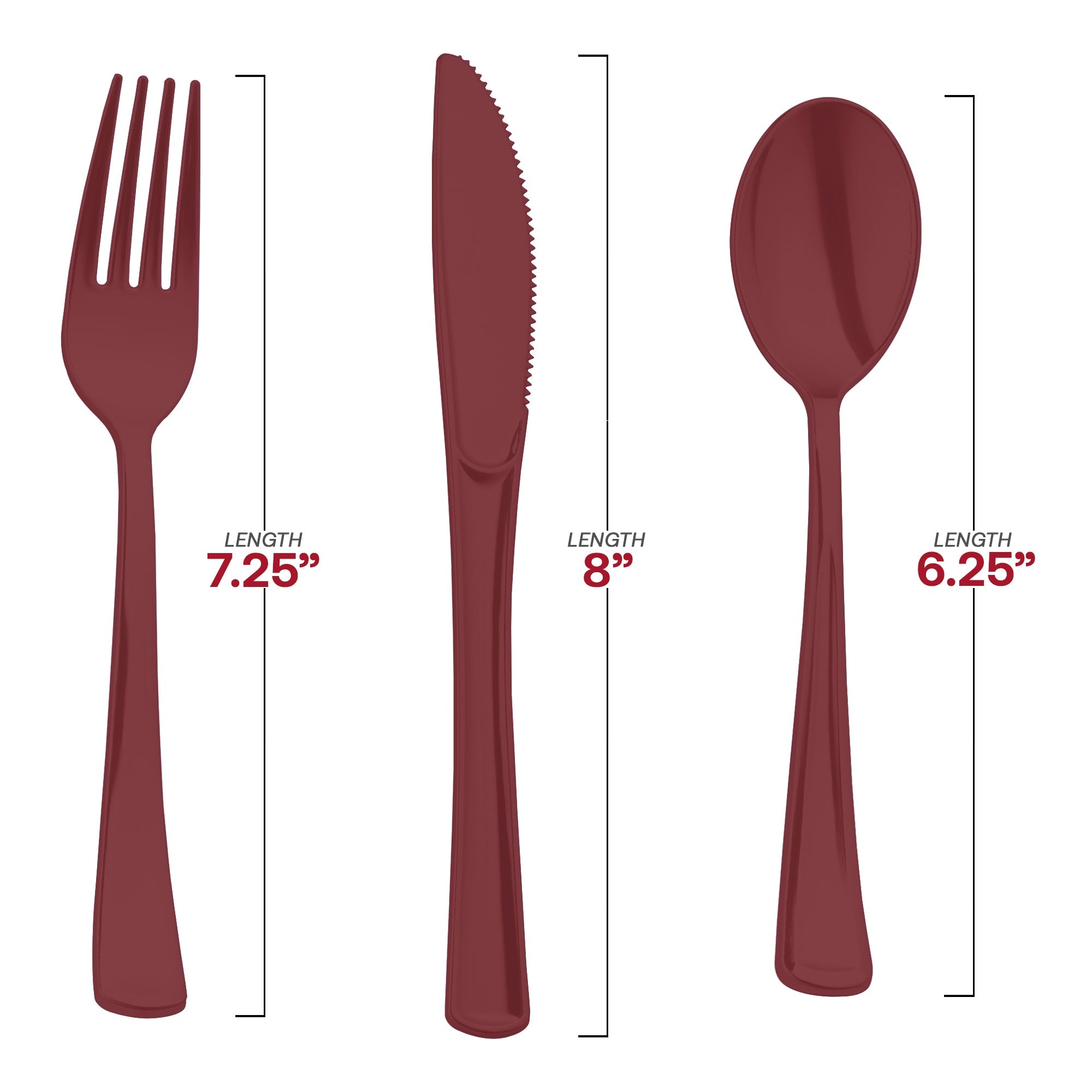 Red Disposable Plastic Party Cutlery Set