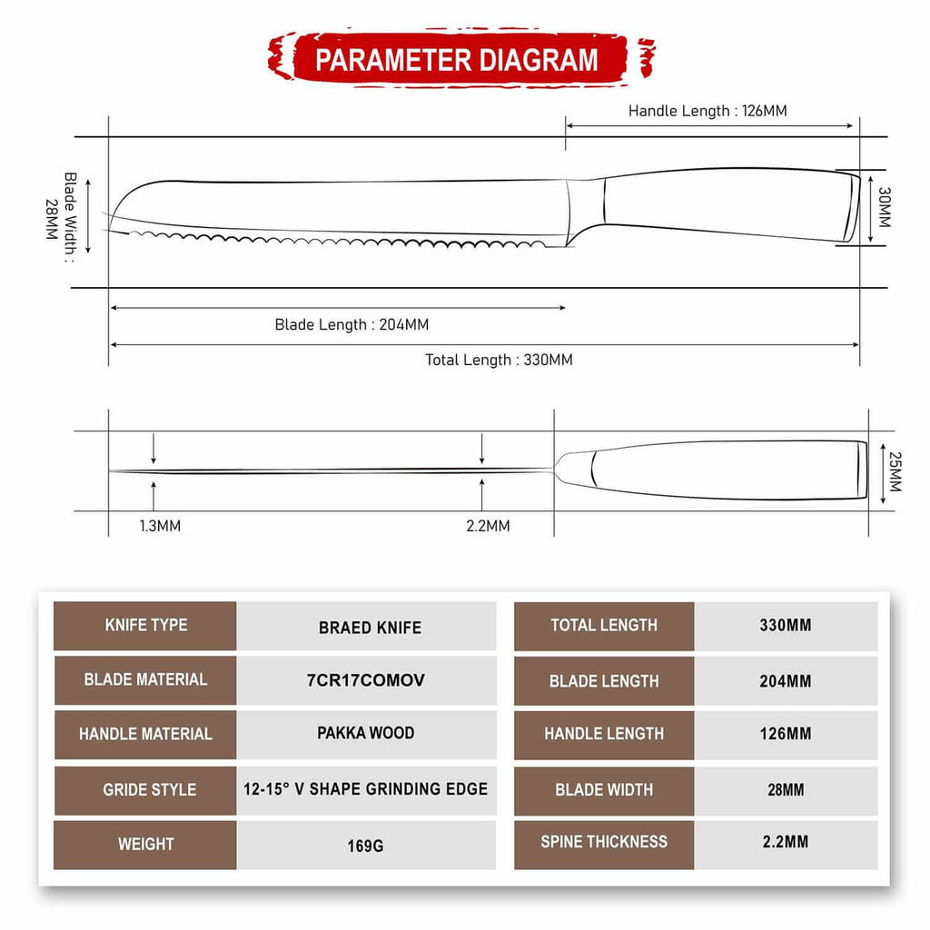 Master 8" Serrated Bread Knife