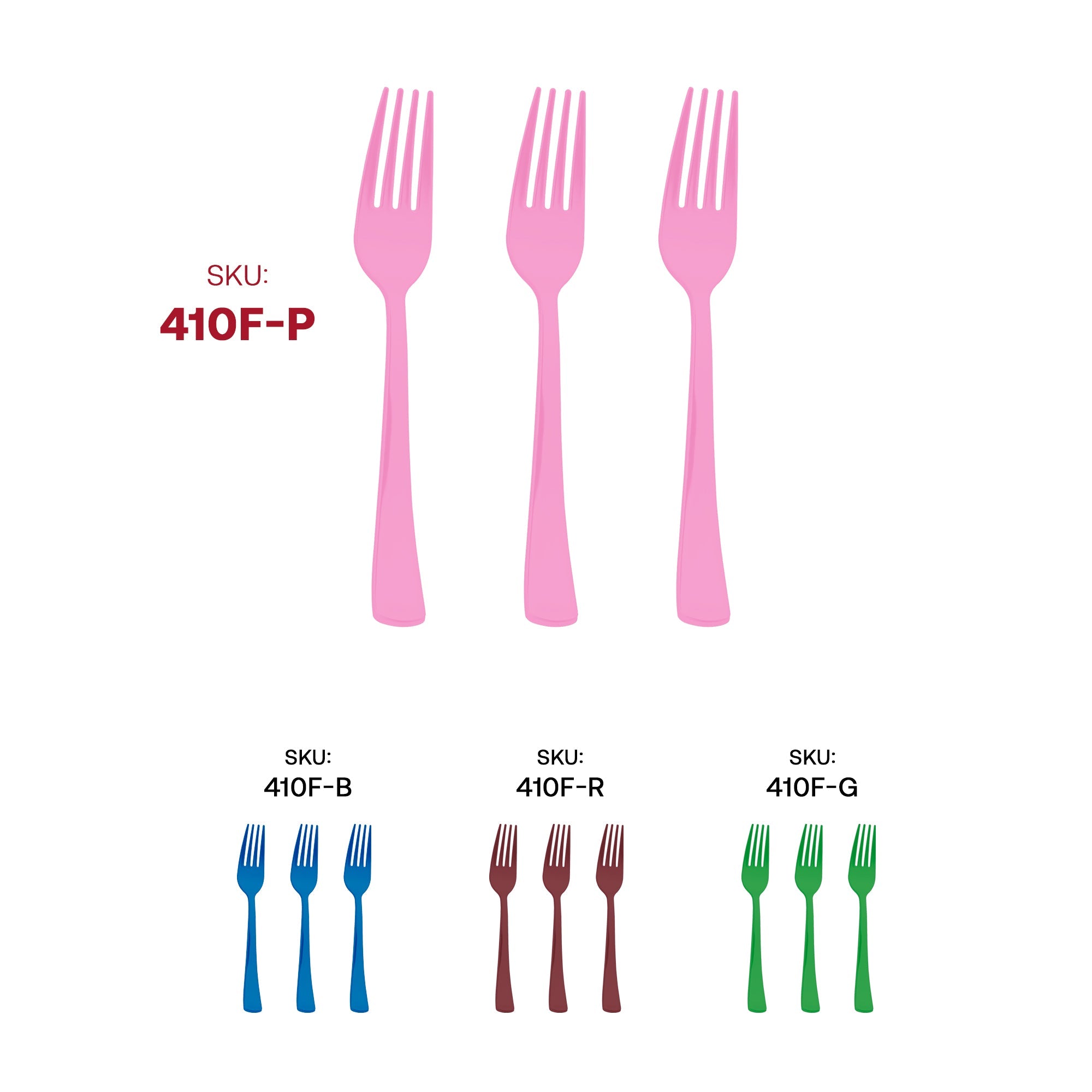 Pink Disposable Plastic Party Forks