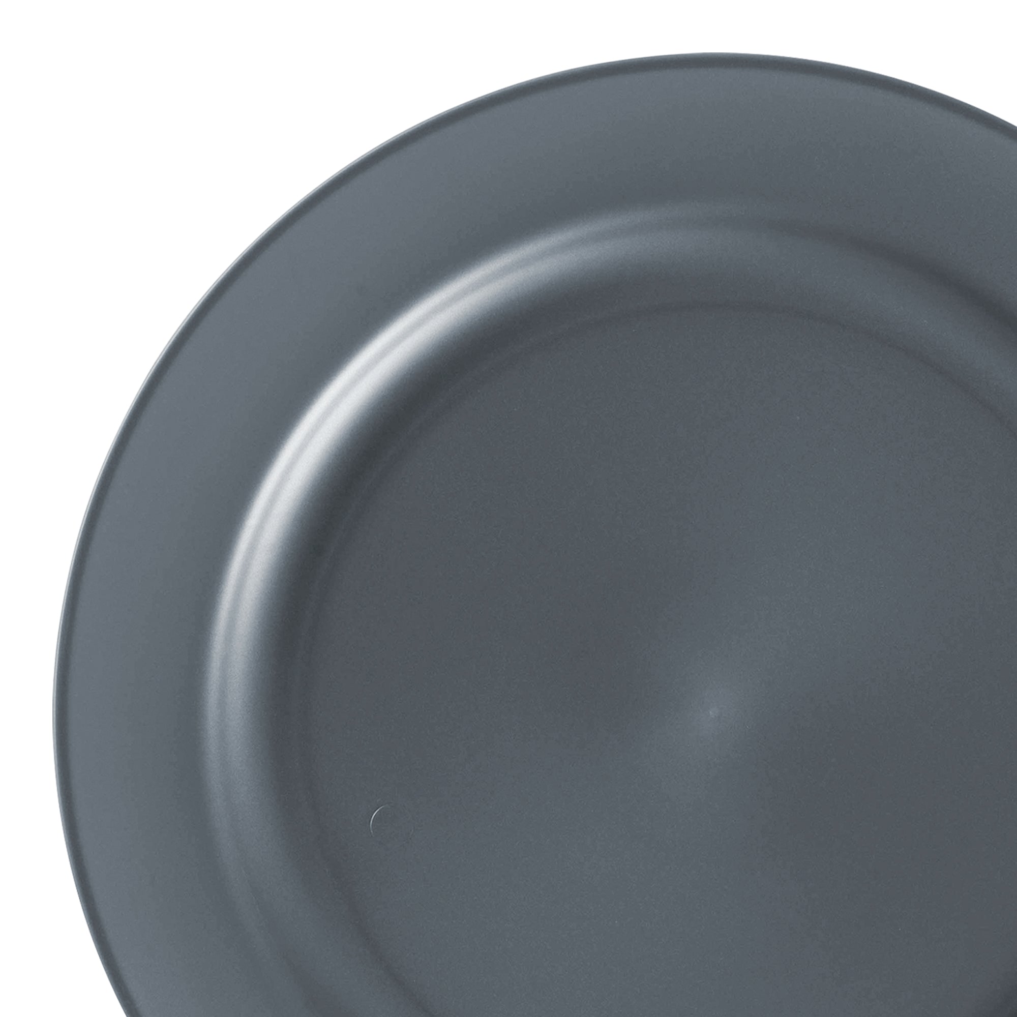 Matte Charcoal Gray Round Disposable Plastic Appetizer/Salad Plates (7.5")