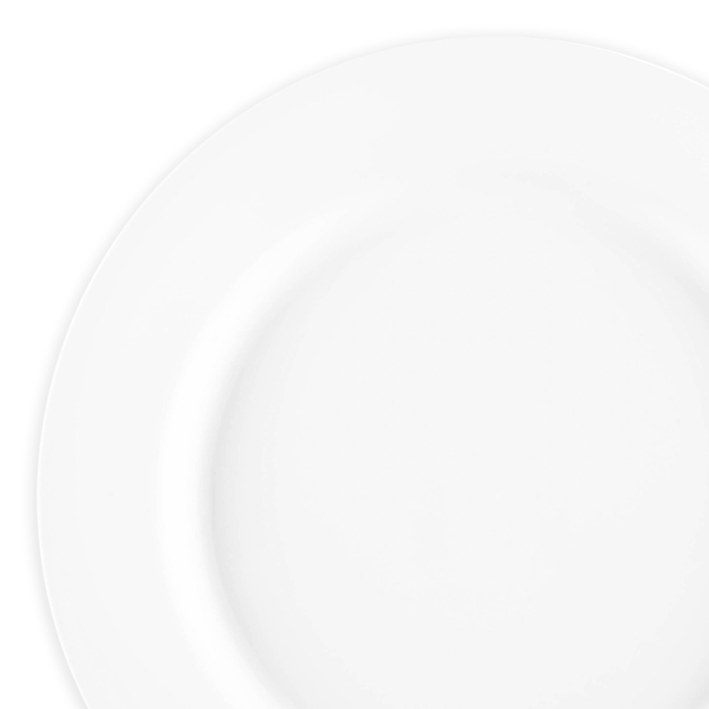 Matte Milk White Round Disposable Plastic Dinner Plates (10")