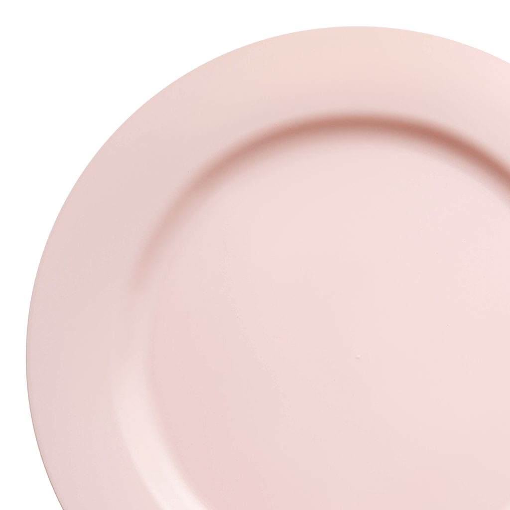Matte Pink Round Disposable Plastic Appetizer/Salad Plates (7.5")