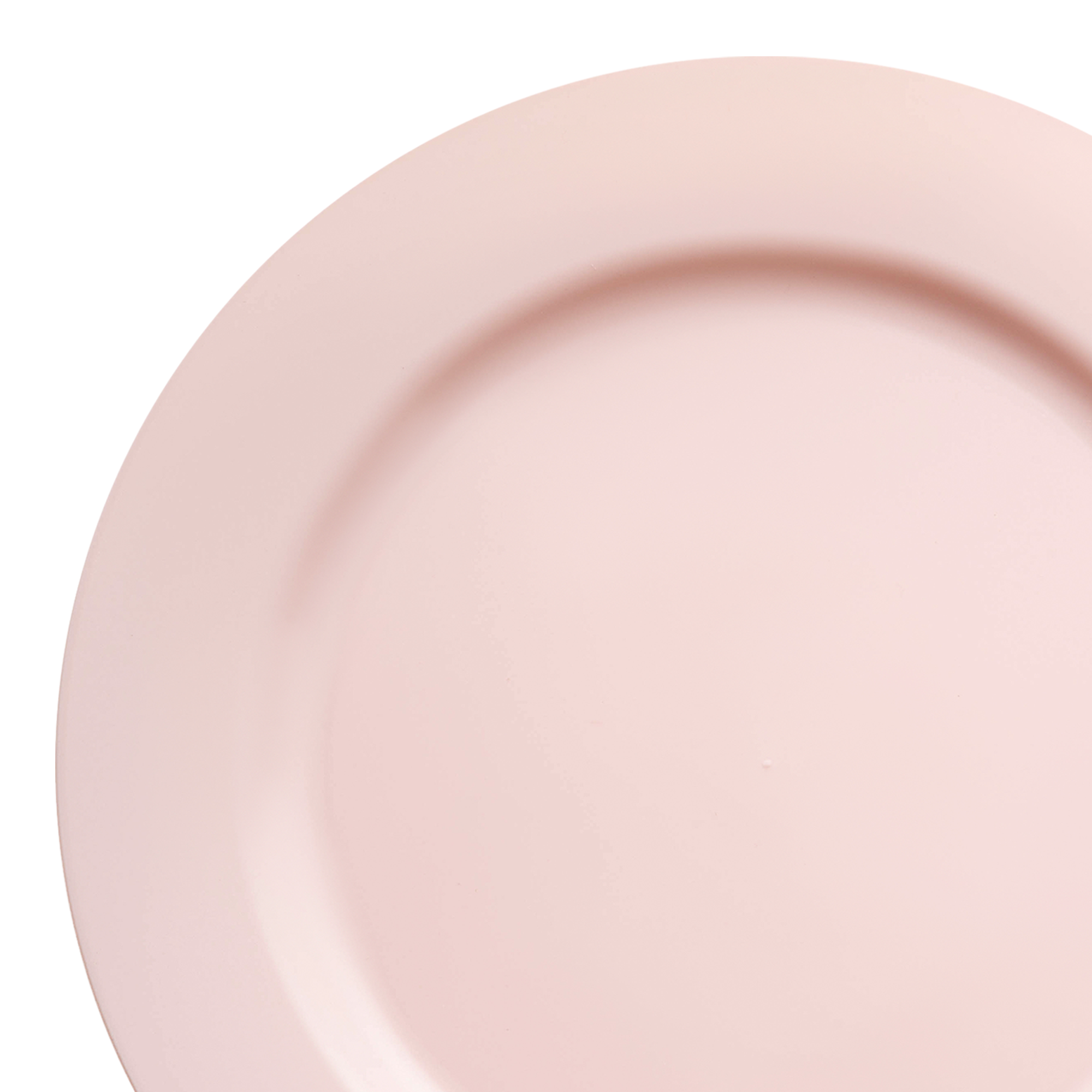 Matte Pink Round Disposable Plastic Appetizer/Salad Plates (7.5")