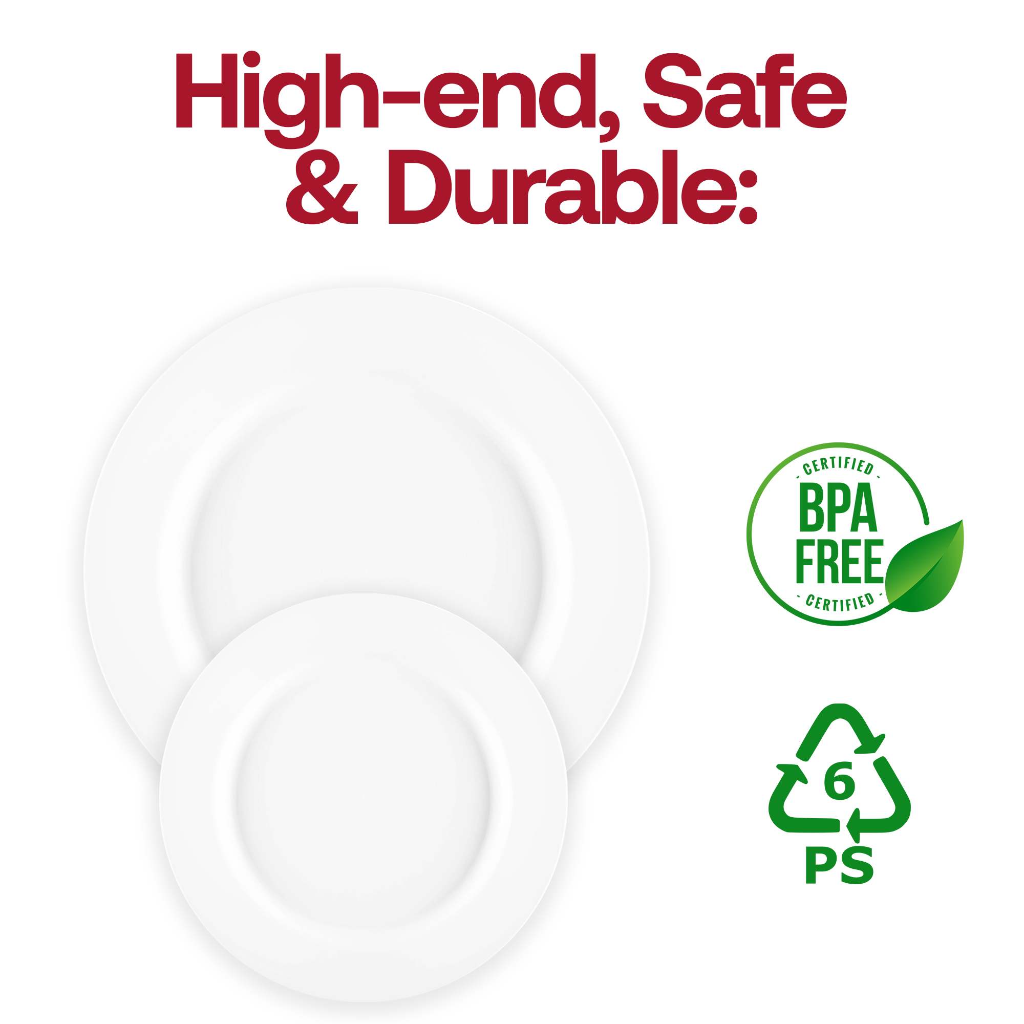 Matte Milk White Round Disposable Plastic Appetizer/Salad Plates (7.5")