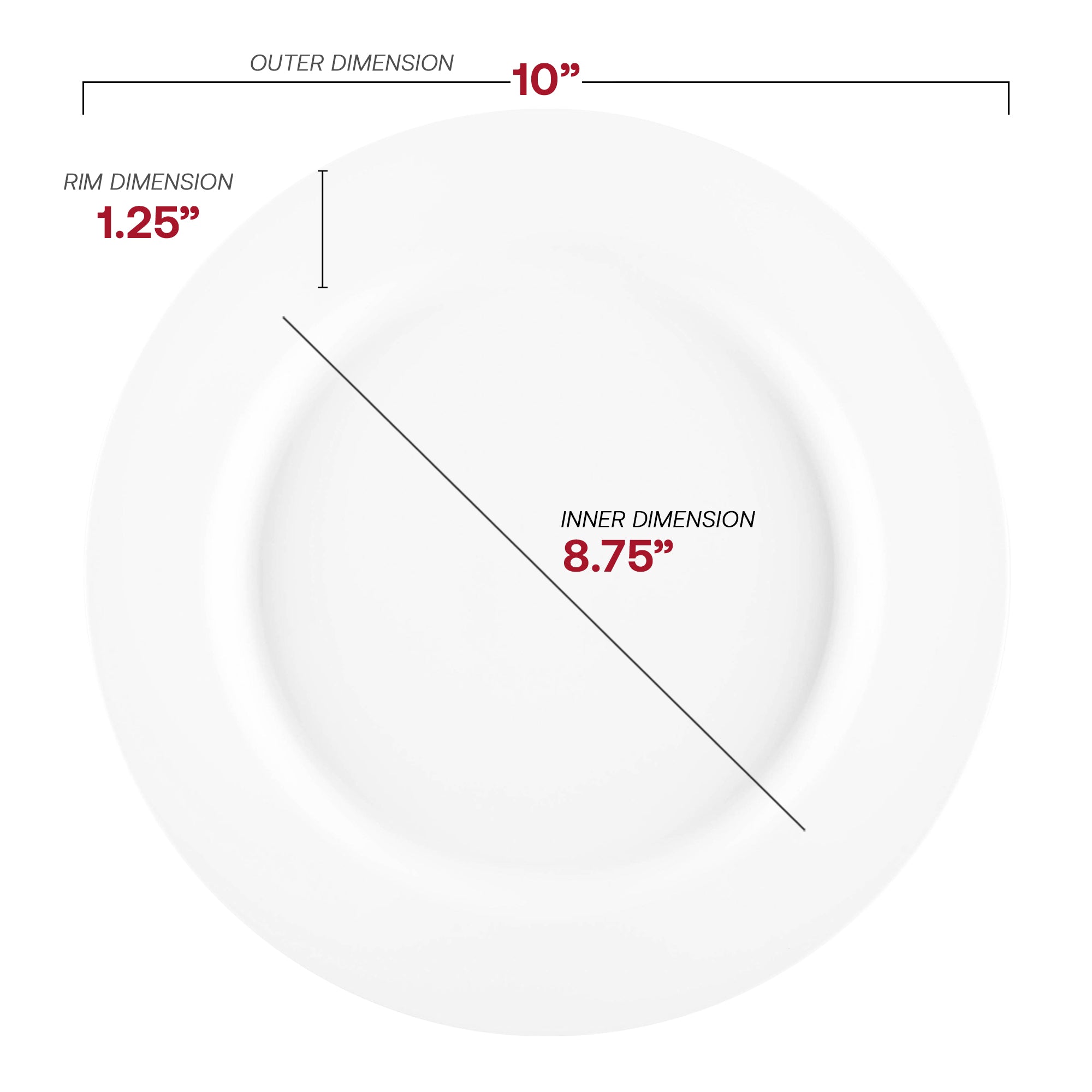 Matte Milk White Round Disposable Plastic Dinnerware Value Set