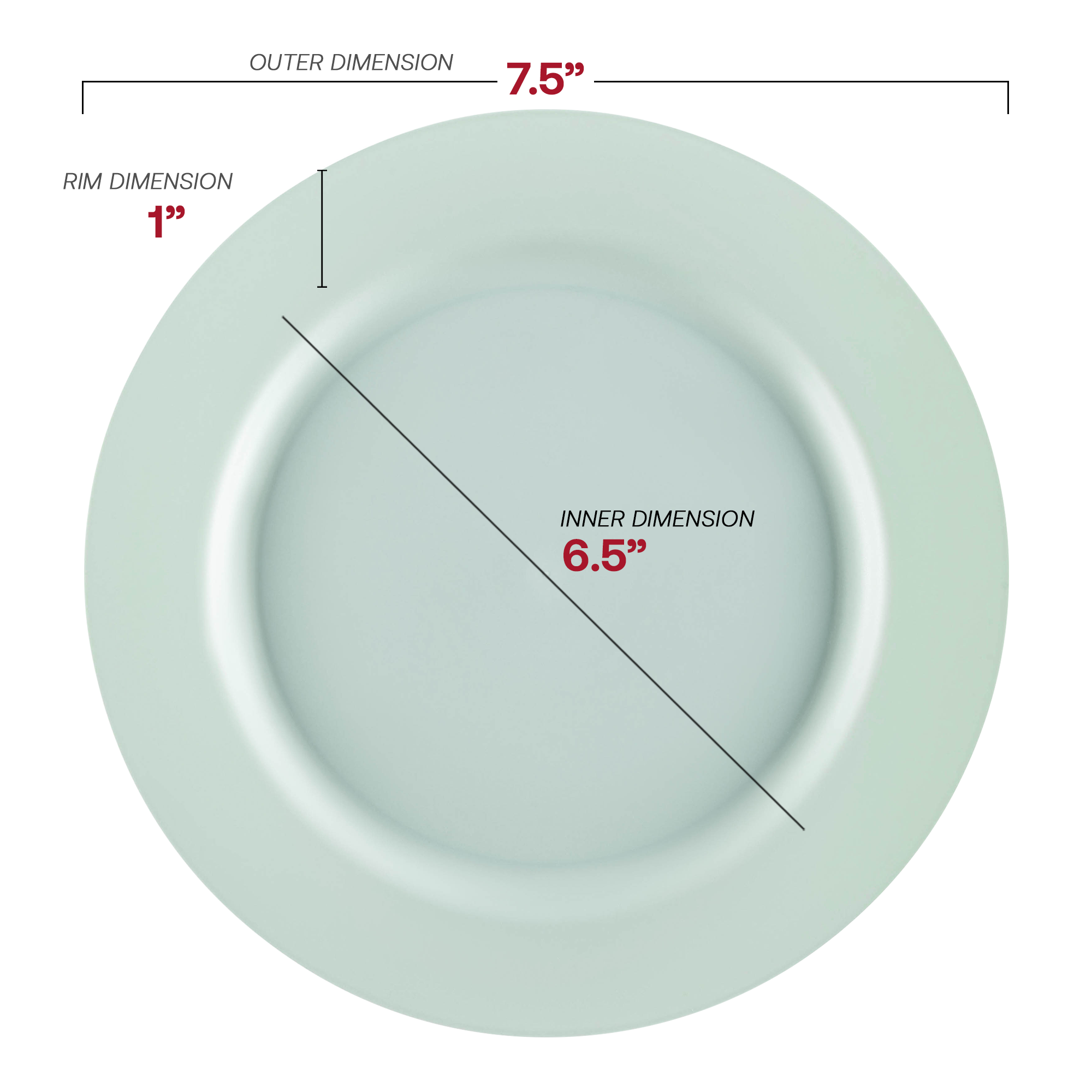 Matte Turquoise Round Disposable Plastic Appetizer/Salad Plates (7.5")