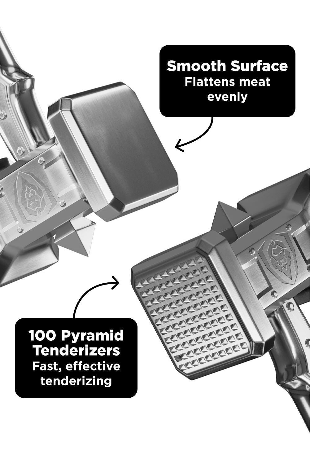 Meat Tenderizer 15" | Dual Sided, Heavy Duty & Extra-Large Hammer | Dalstrong ©