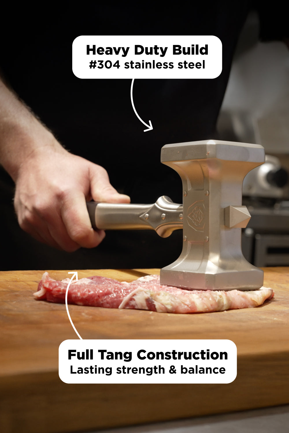 Meat Tenderizer 15" | Dual Sided, Heavy Duty & Extra-Large Hammer | Dalstrong ©