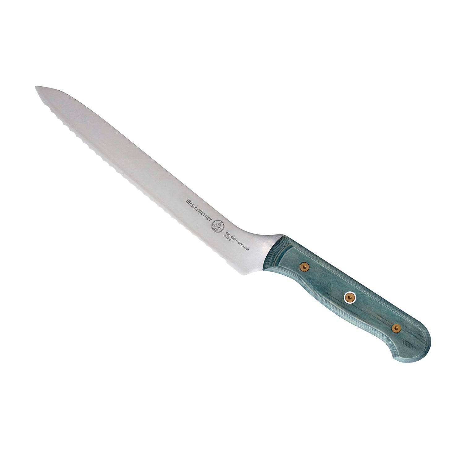 Custom Blue Scalloped Offset Knife - 8"