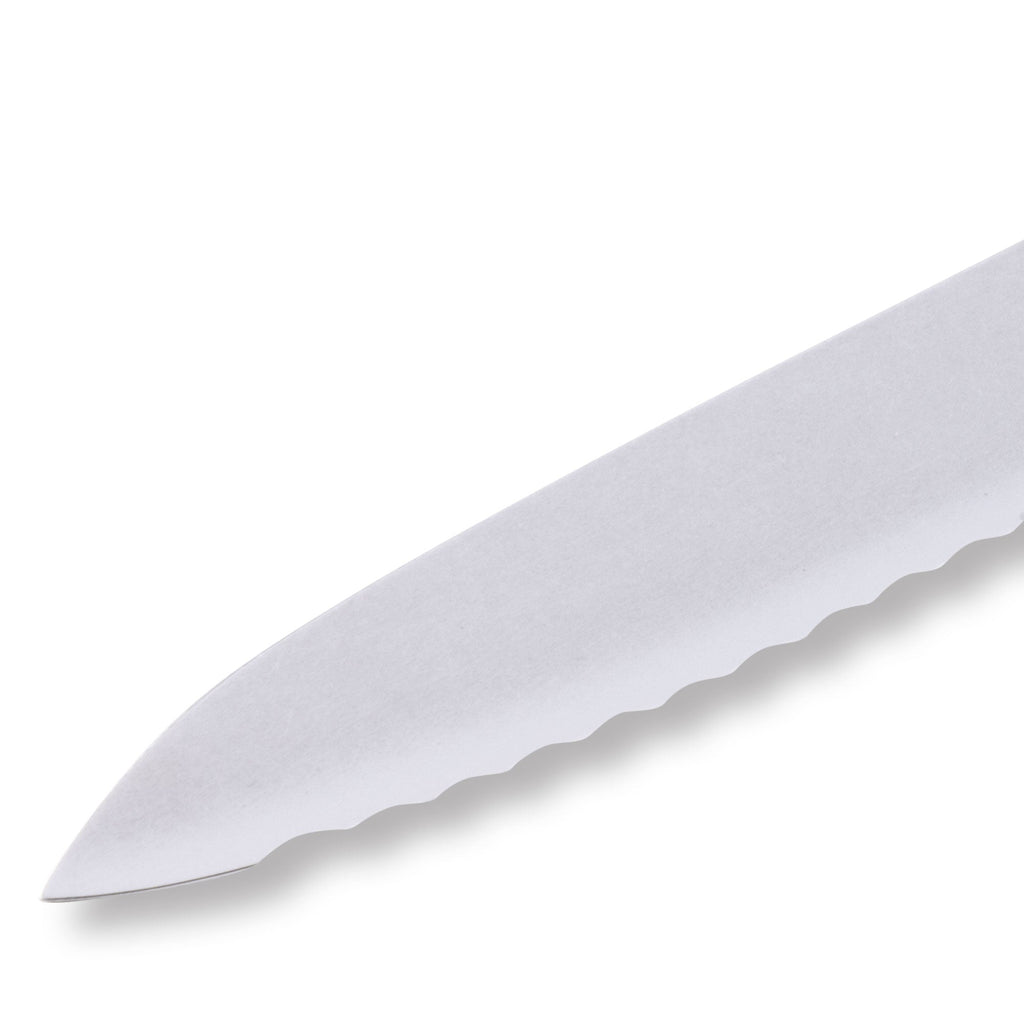 Custom Blue Scalloped Offset Knife - 8"