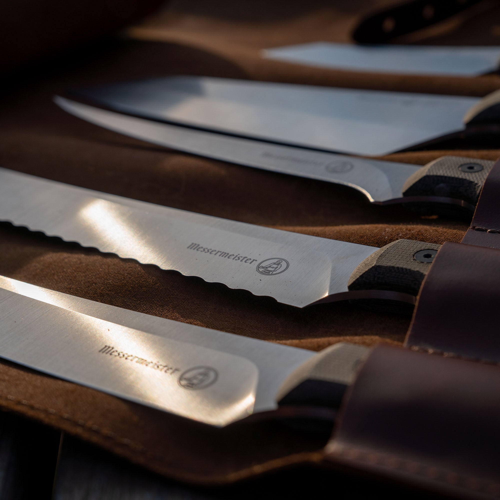 Overland Chef Leather Knife Roll Set - 6 Piece