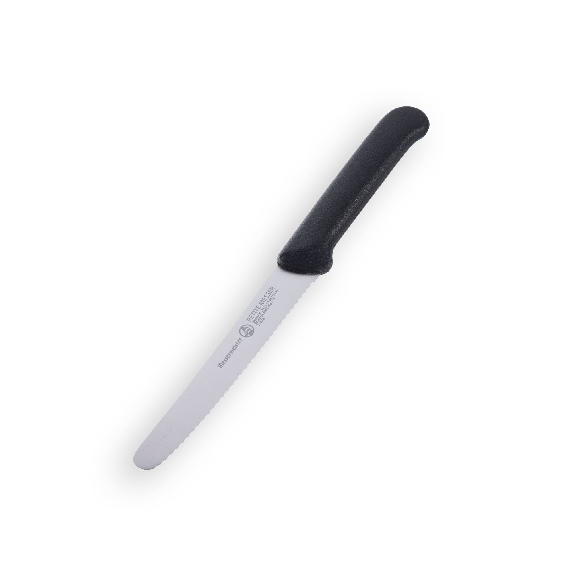 Black Serrated Tomato Knife with Matching Sheath - 4.5"