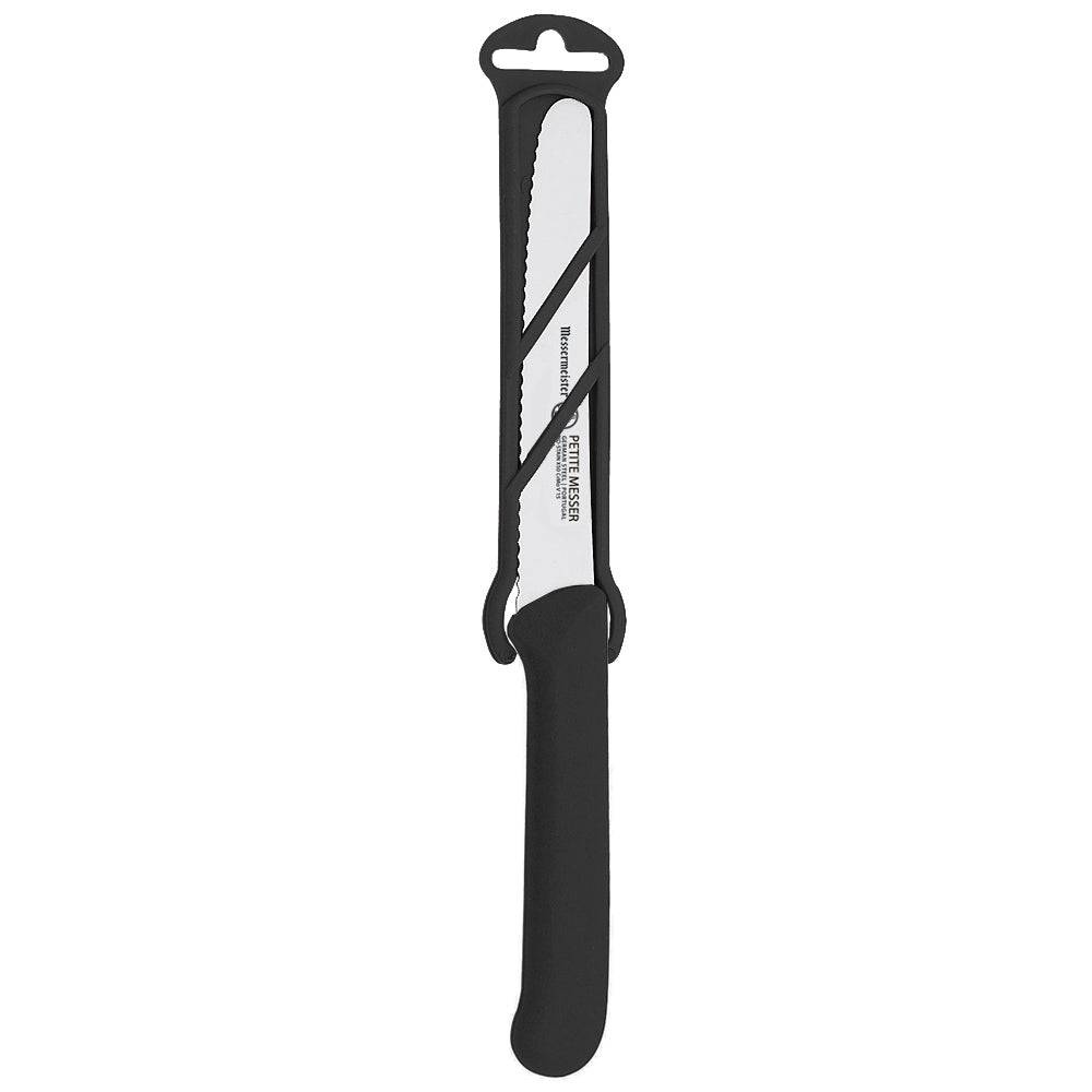 Black Serrated Tomato Knife with Matching Sheath - 4.5"