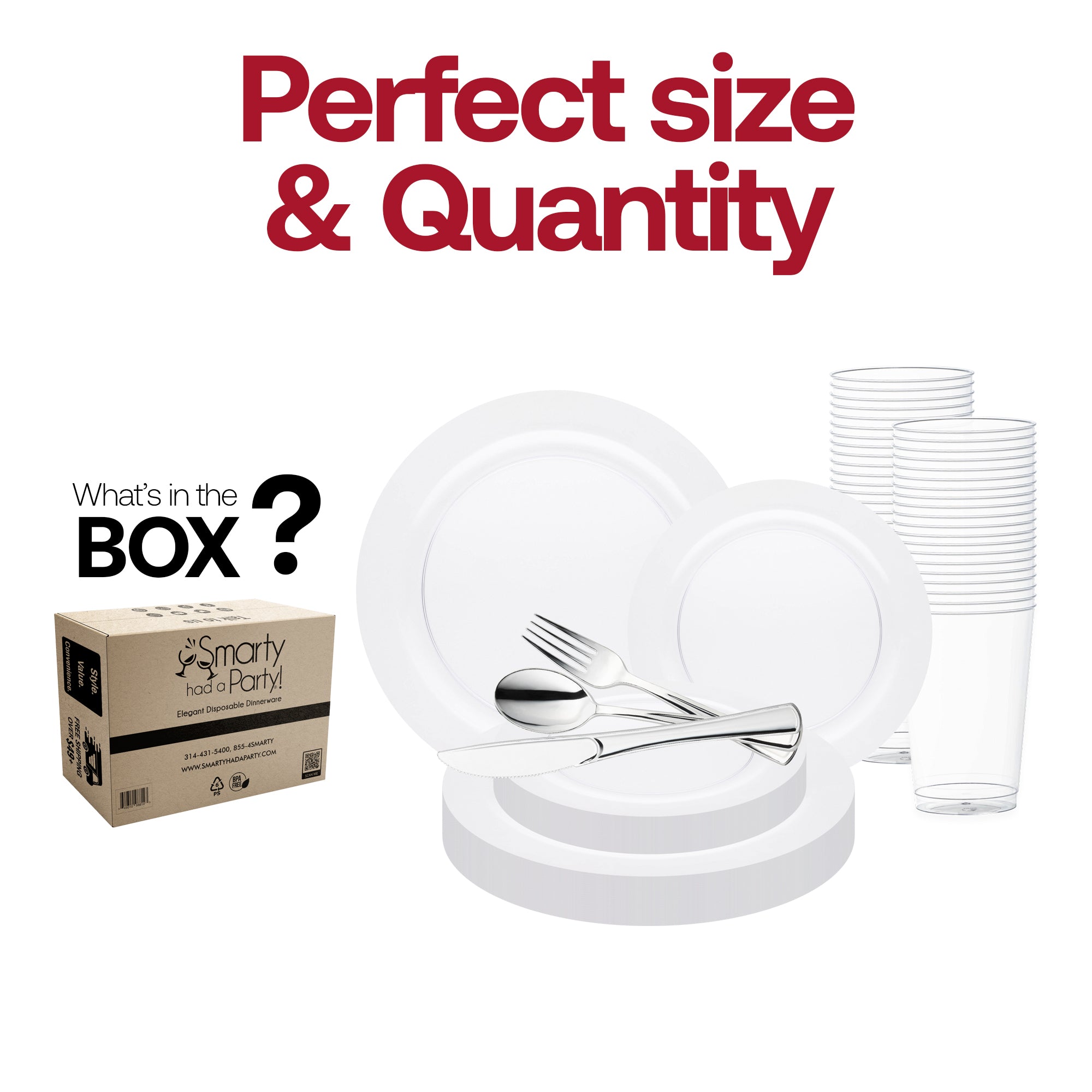 Clear Economy Round Plastic Wedding Value Set