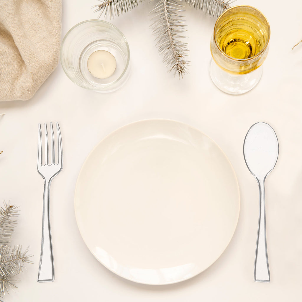 Clear Disposable Plastic Mini Flatware Set