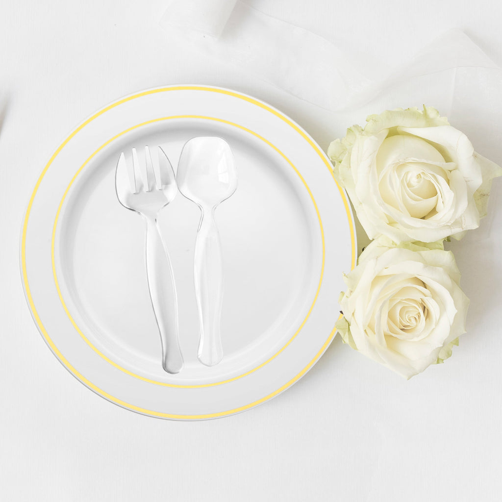 Clear Disposable Plastic Serving Flatware Set