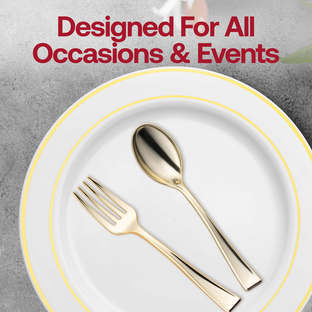 Gold Disposable Plastic Mini Flatware Set