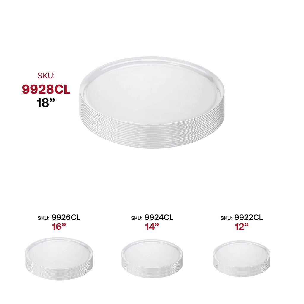 18" Clear Round Plastic Trays