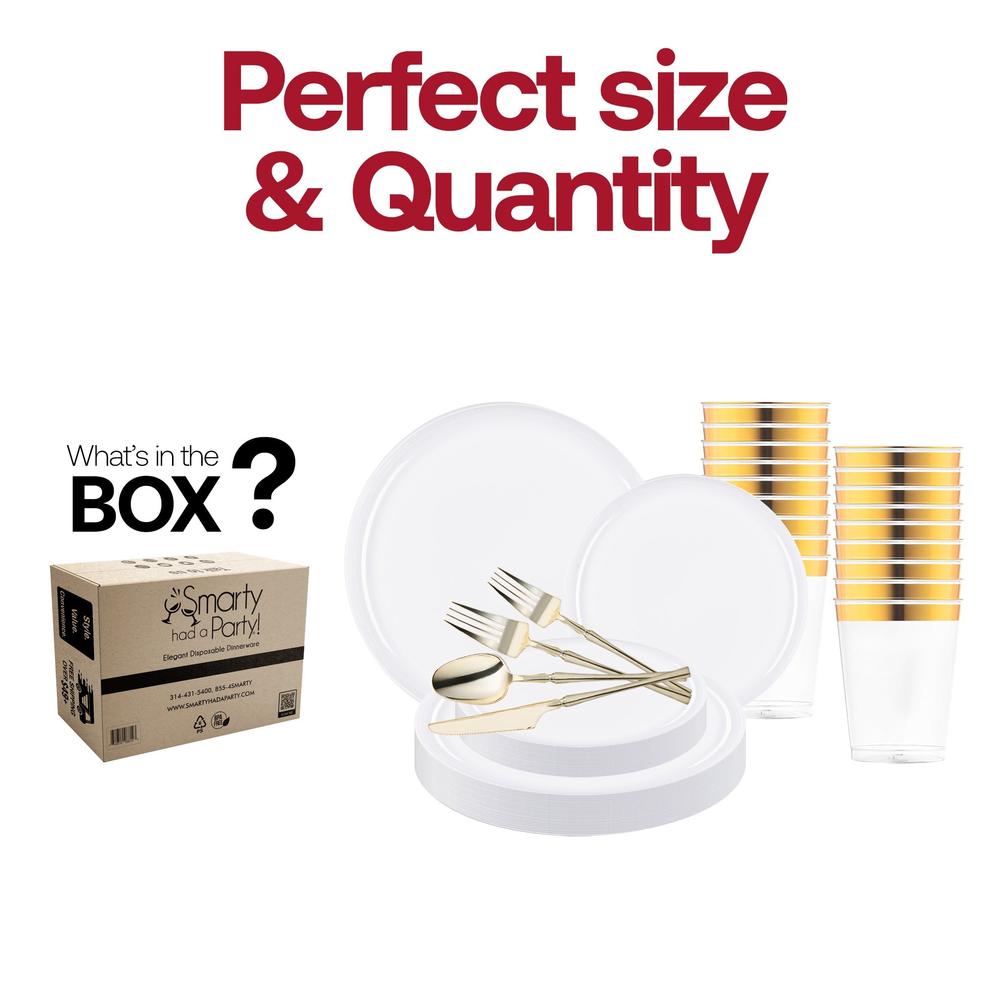 White Flat Round Disposable Plastic Tableware Set