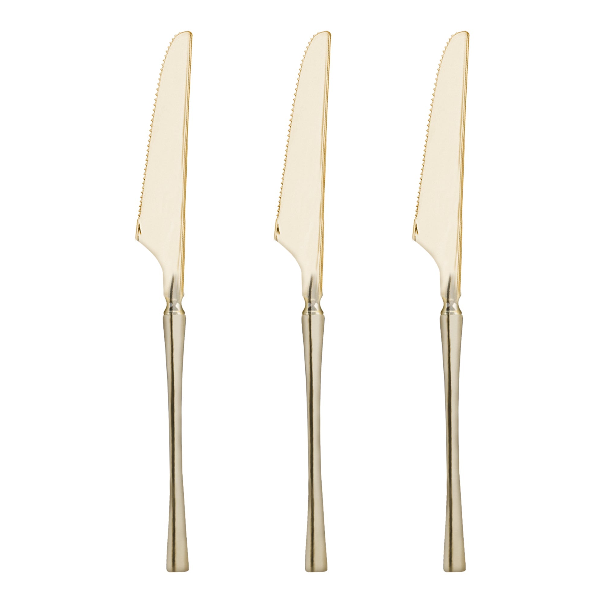Shiny Gold Moderno Disposable Plastic Dinner Knives