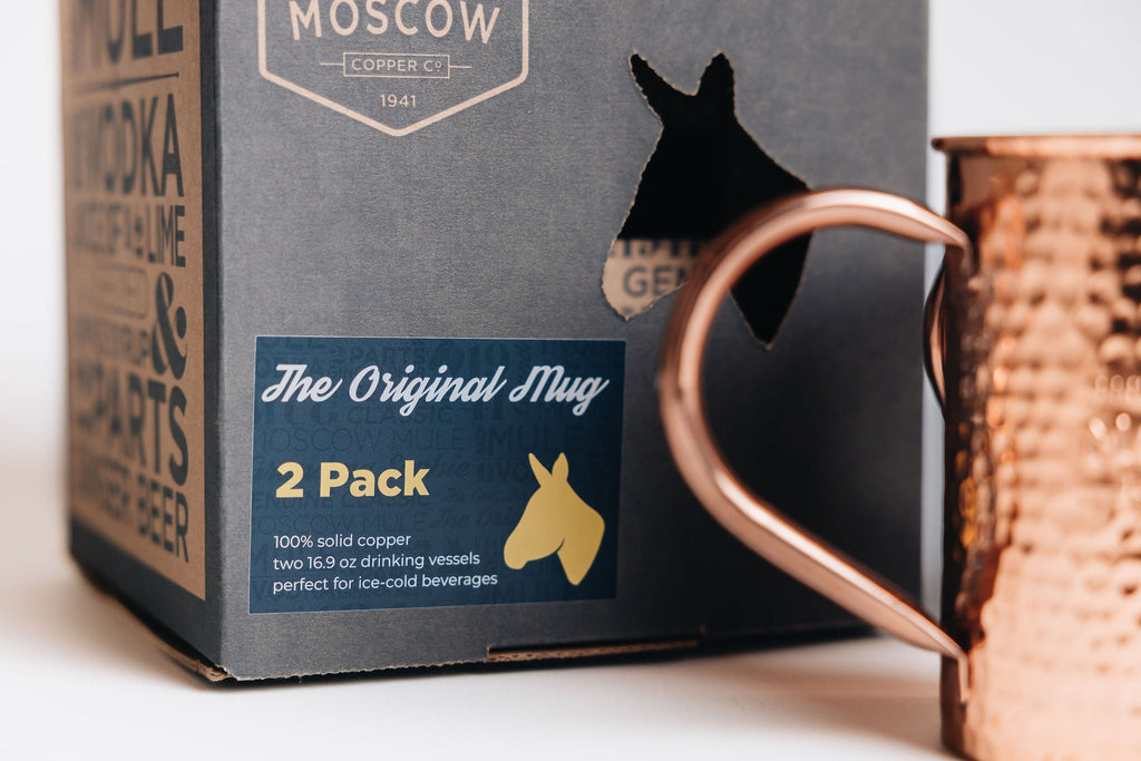 Two Original Moscow Mule Mugs with Gift box