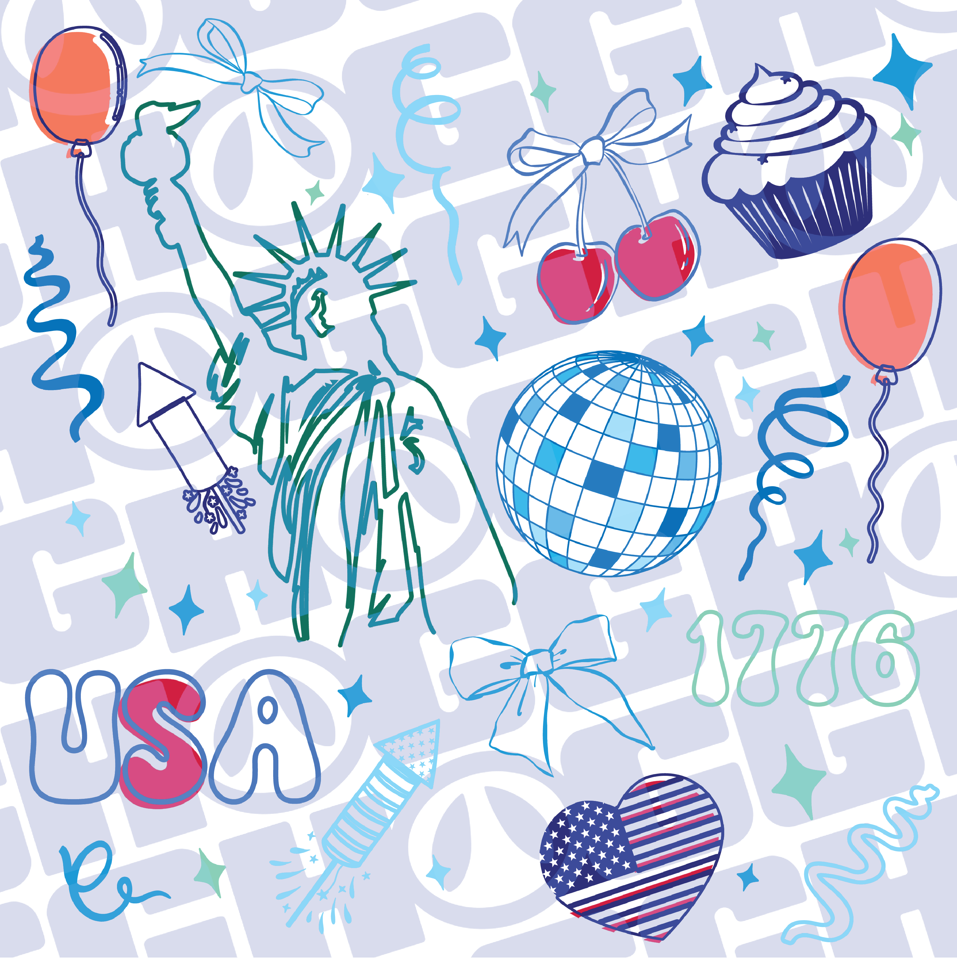 Multi Product Use - Digital Sublimation Designs - Fourth of July